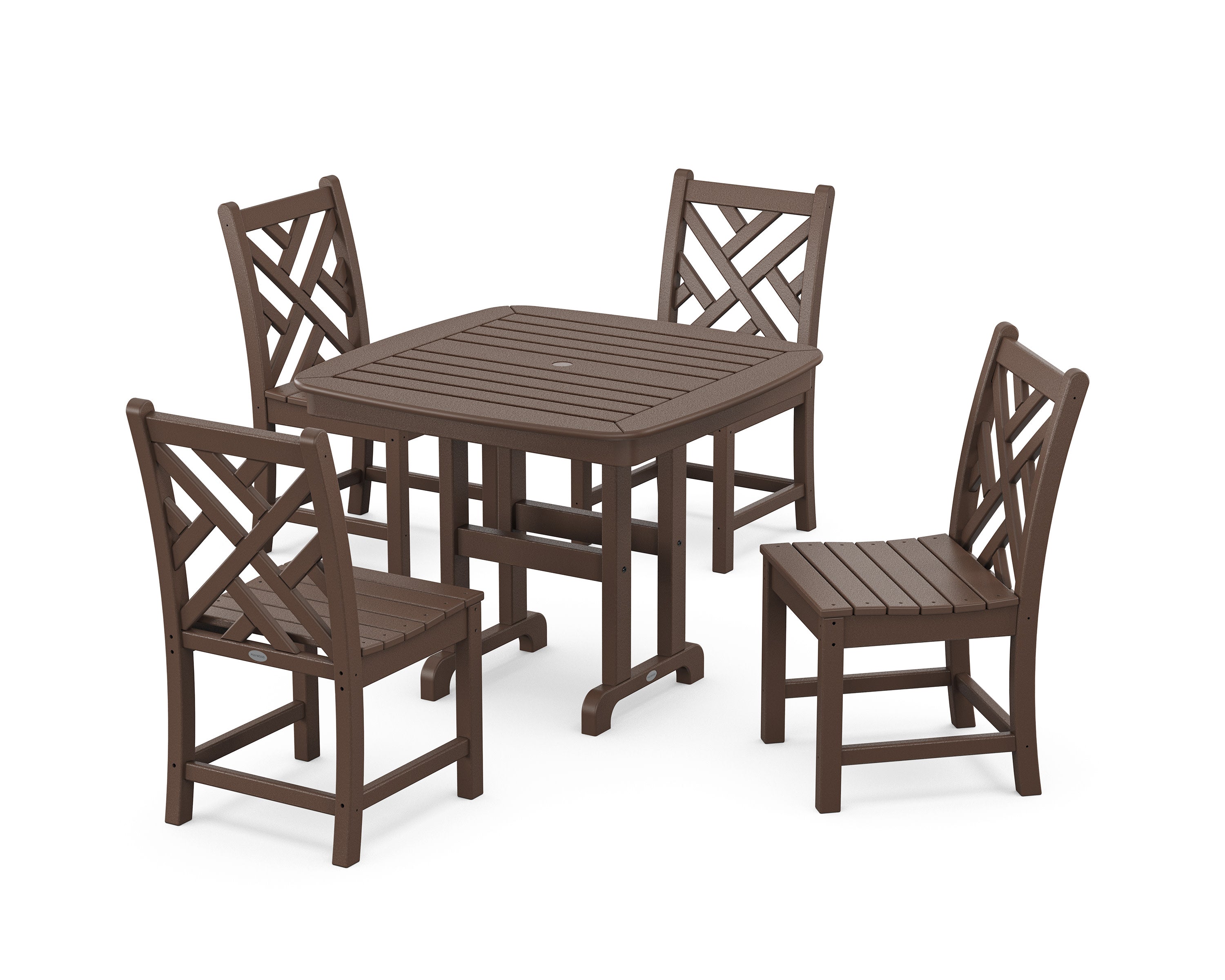Chippendale 5-Piece Side Chair Dining Set in Mahogany