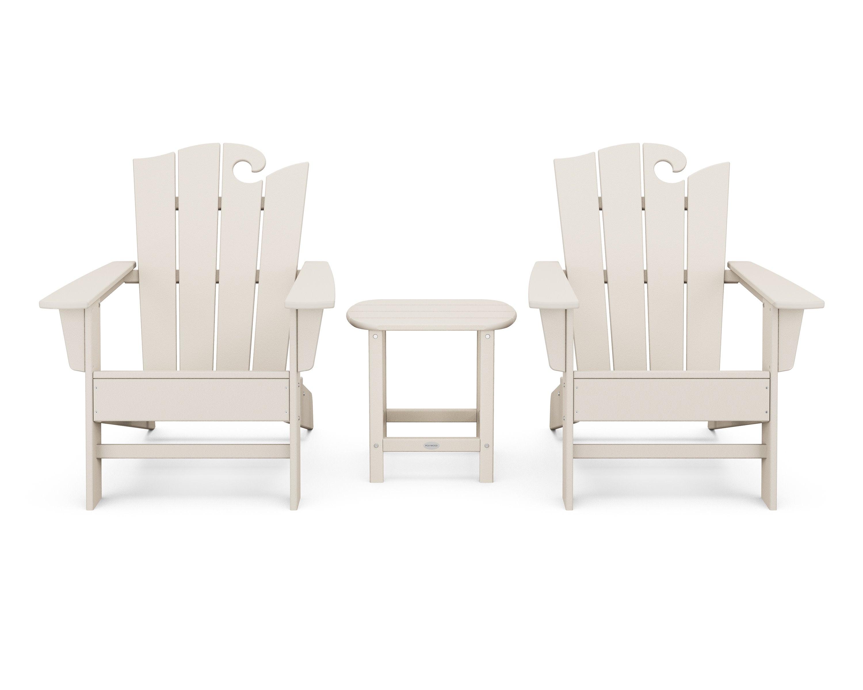 Wave 3-Piece Adirondack Set with The Ocean Chair in Sand