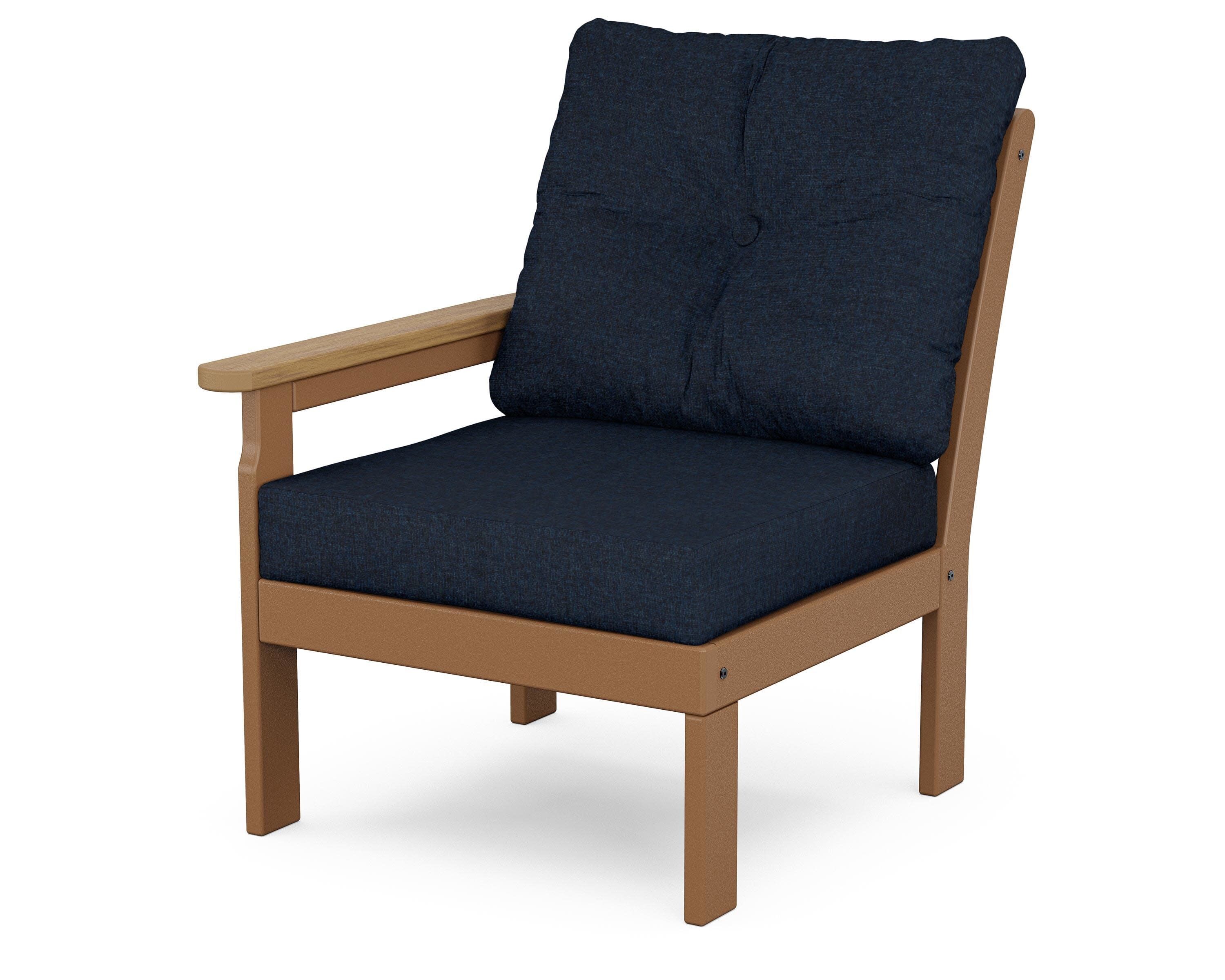 Vineyard Modular Left Arm Chair in Teak / Natural / Marine Indigo