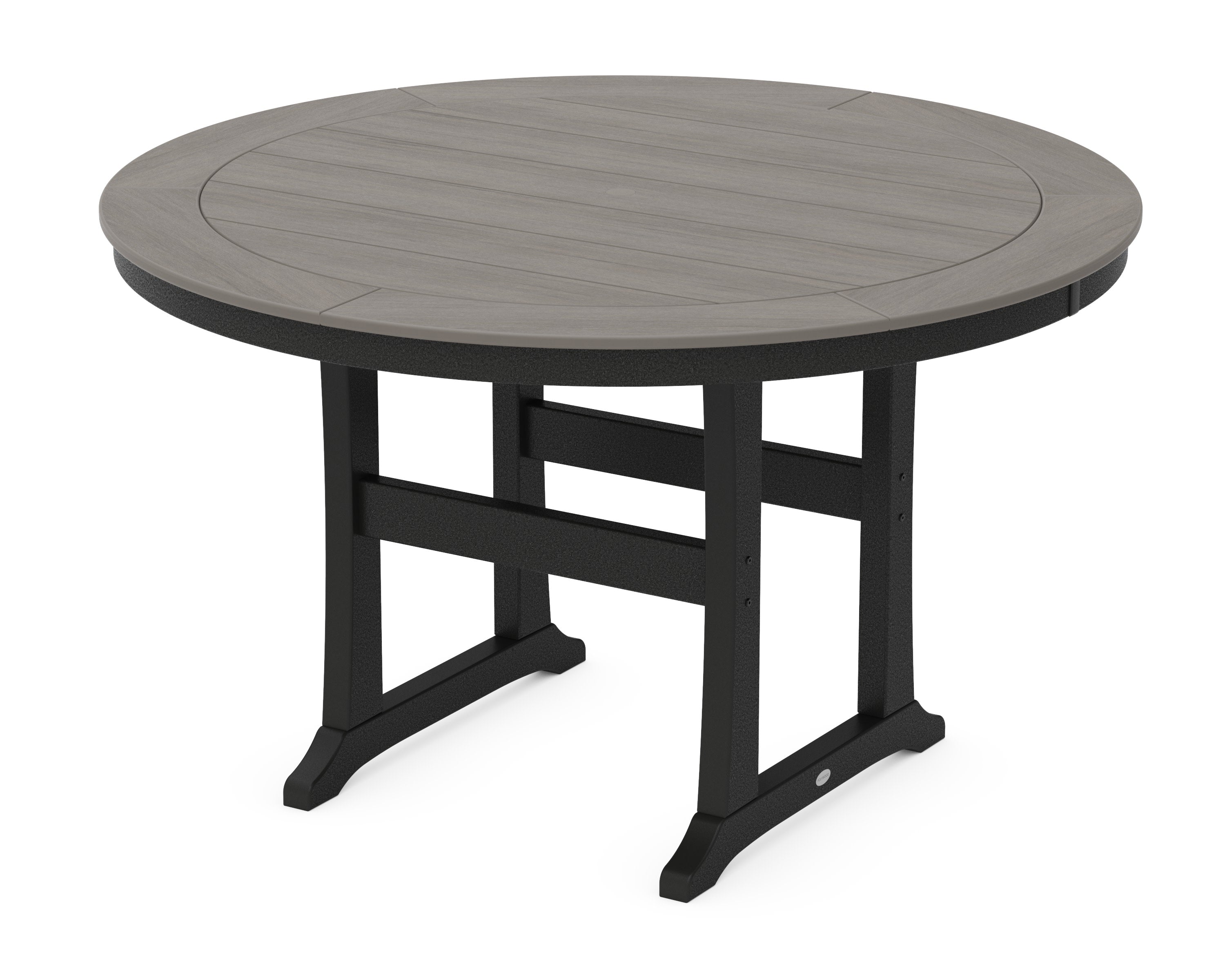 Nautical Trestle 60" Round Counter Table in Black / Driftwood
