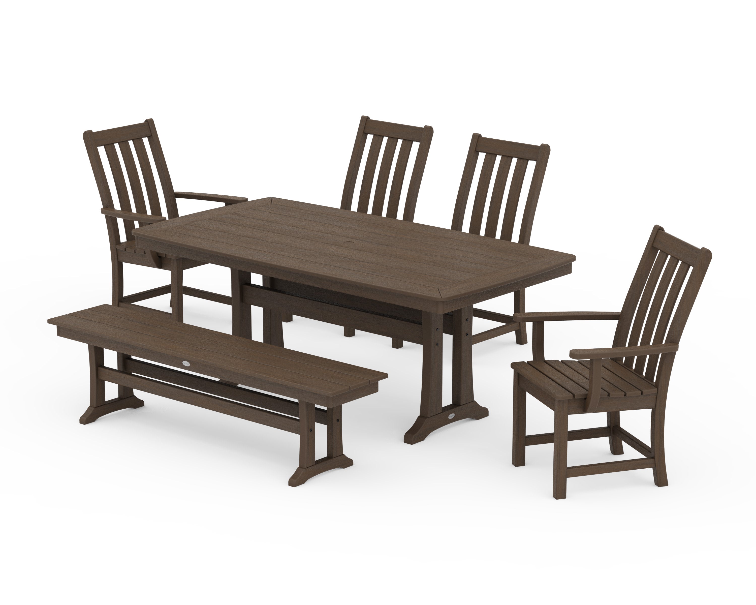 Vineyard 6-Piece Dining Set with Trestle Legs in Kona