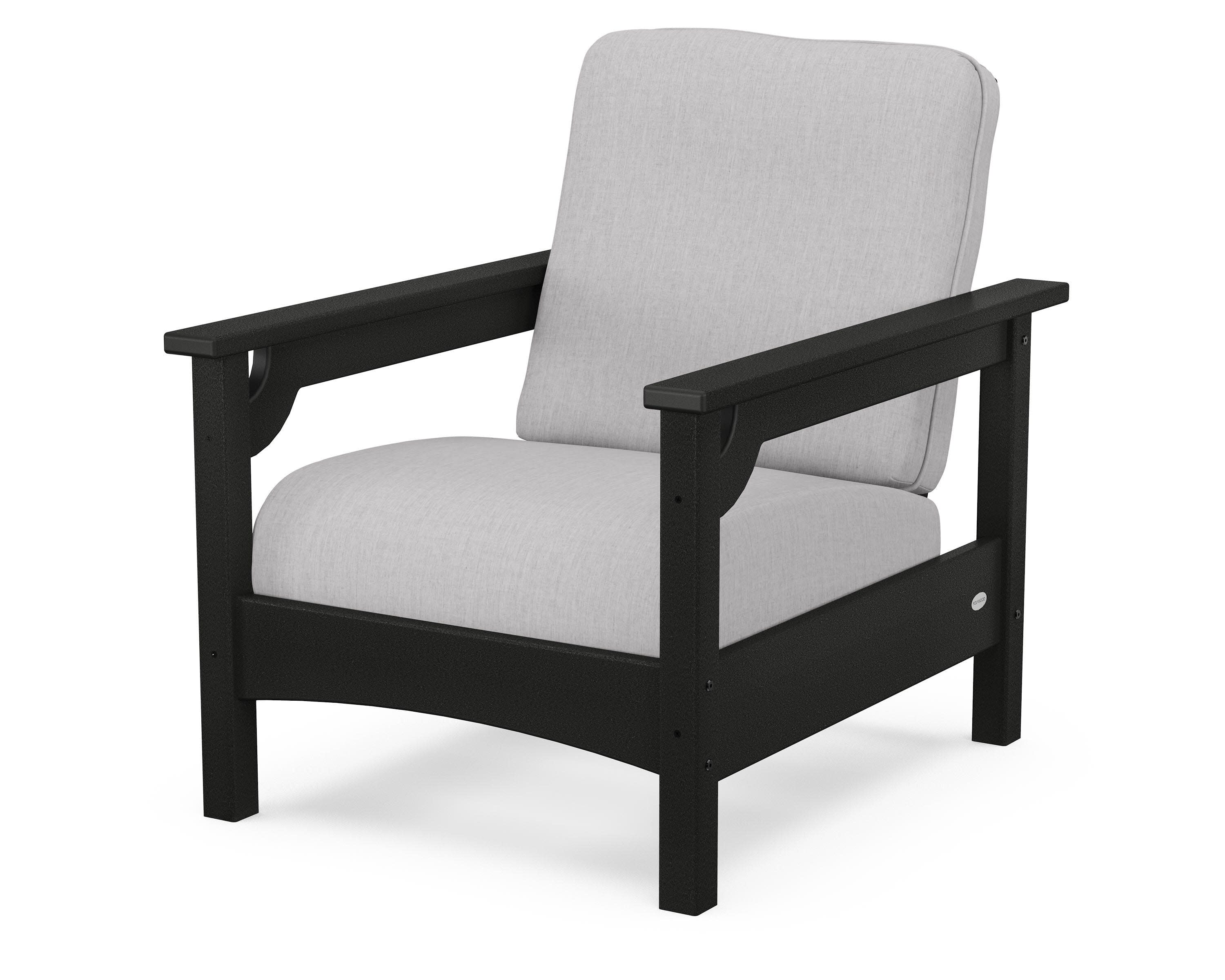 Club Chair in Black / Granite