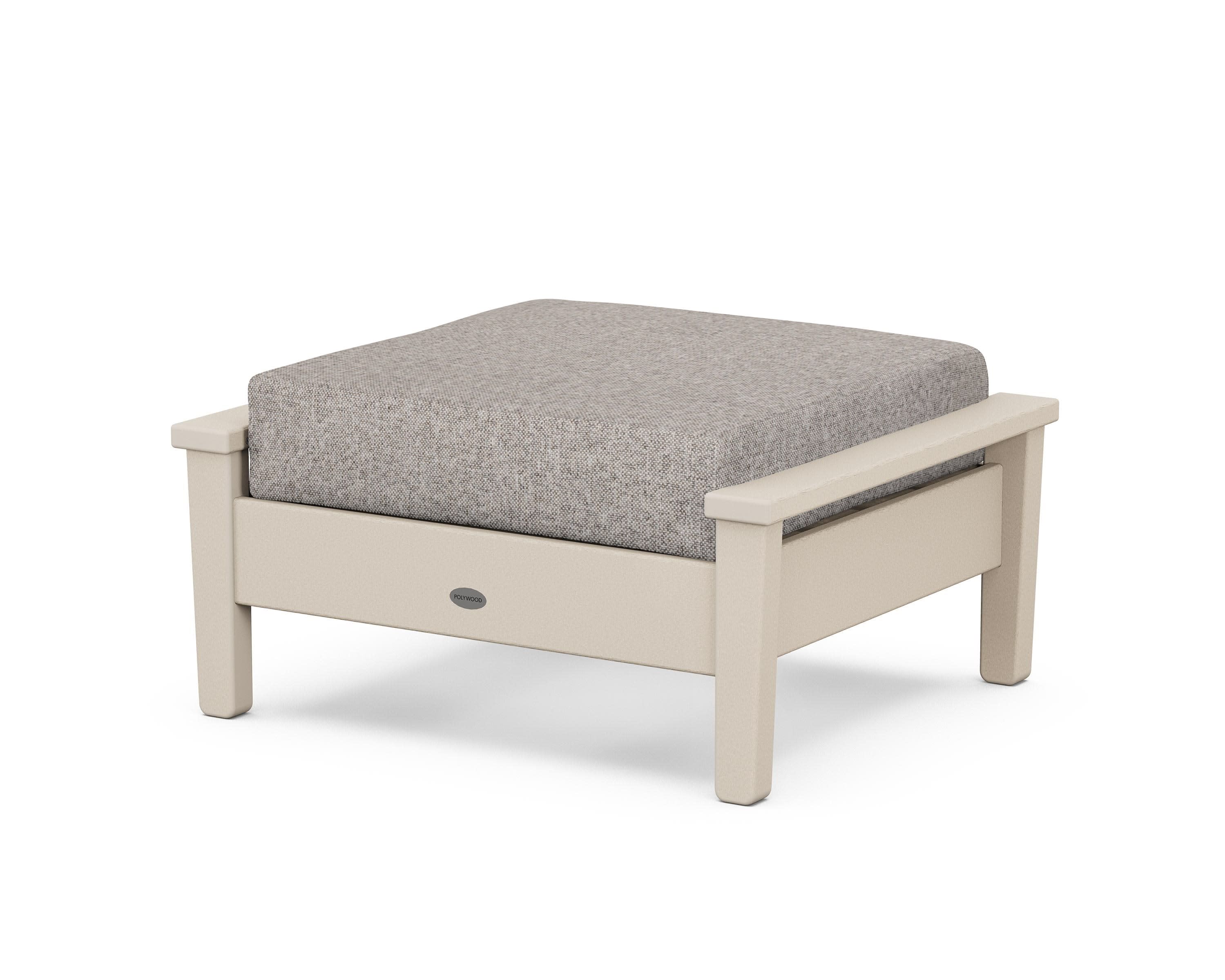 Prescott Deep Seating Ottoman in Sand / Weathered Tweed