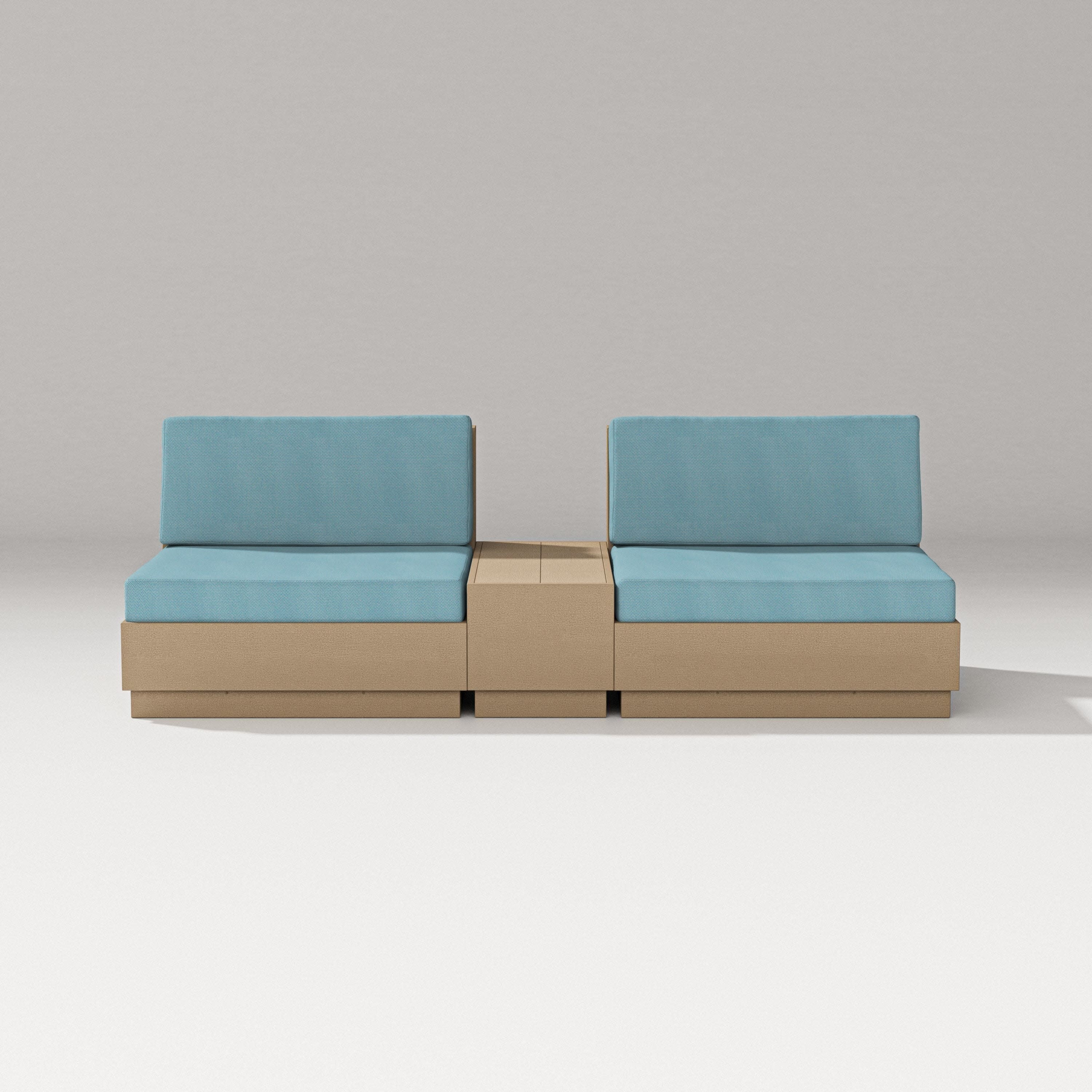 Elevate Lounge Chair Set in Vintage Sahara / Lattice Sky Blue