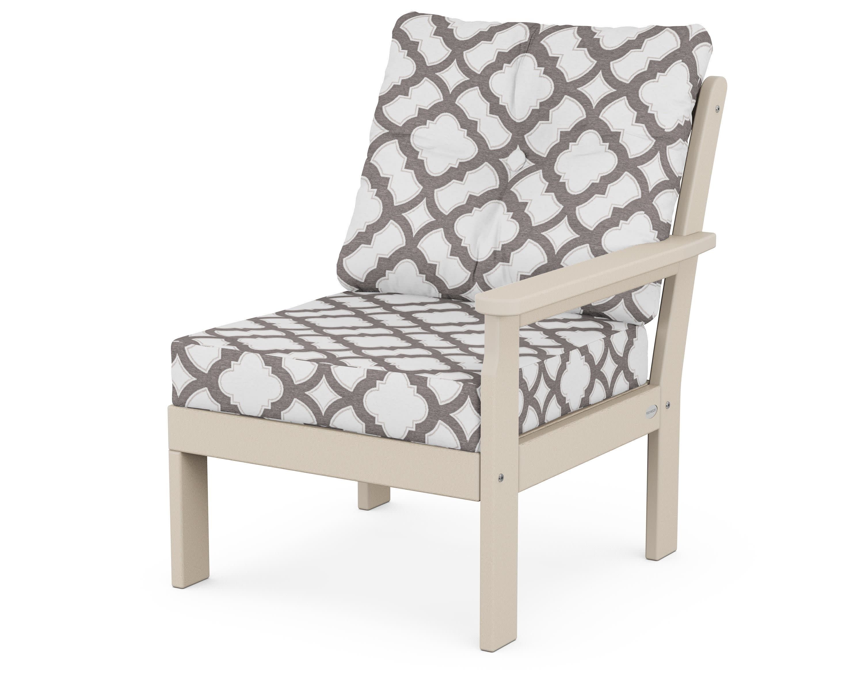 Vineyard Modular Right Arm Chair in Sand / Trellis Grey Mist