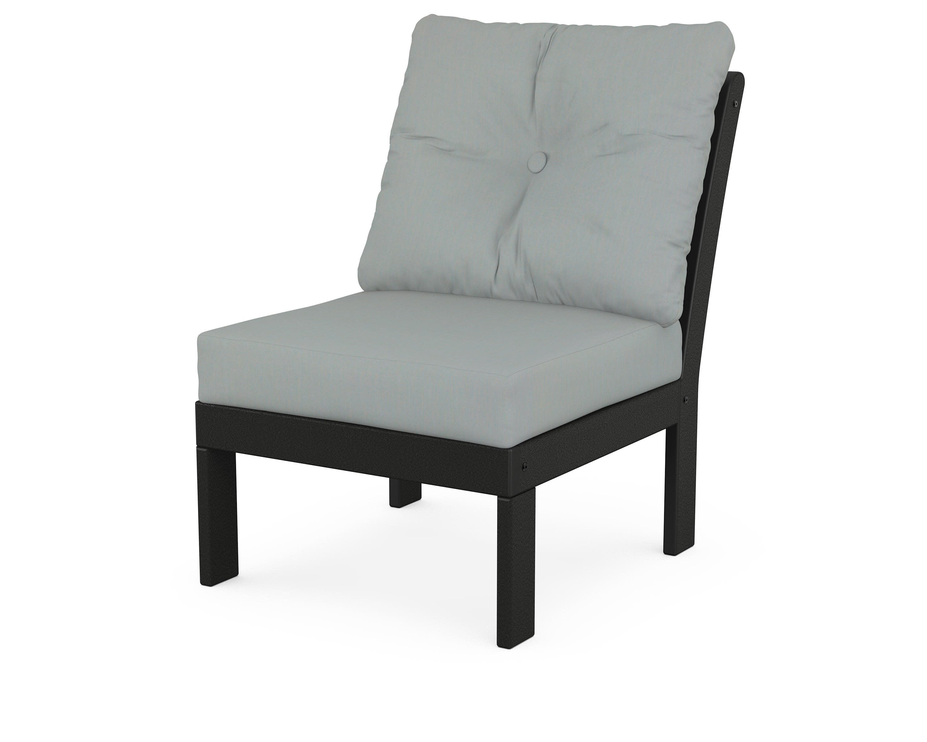 Vineyard Modular Armless Chair in Black / Spa