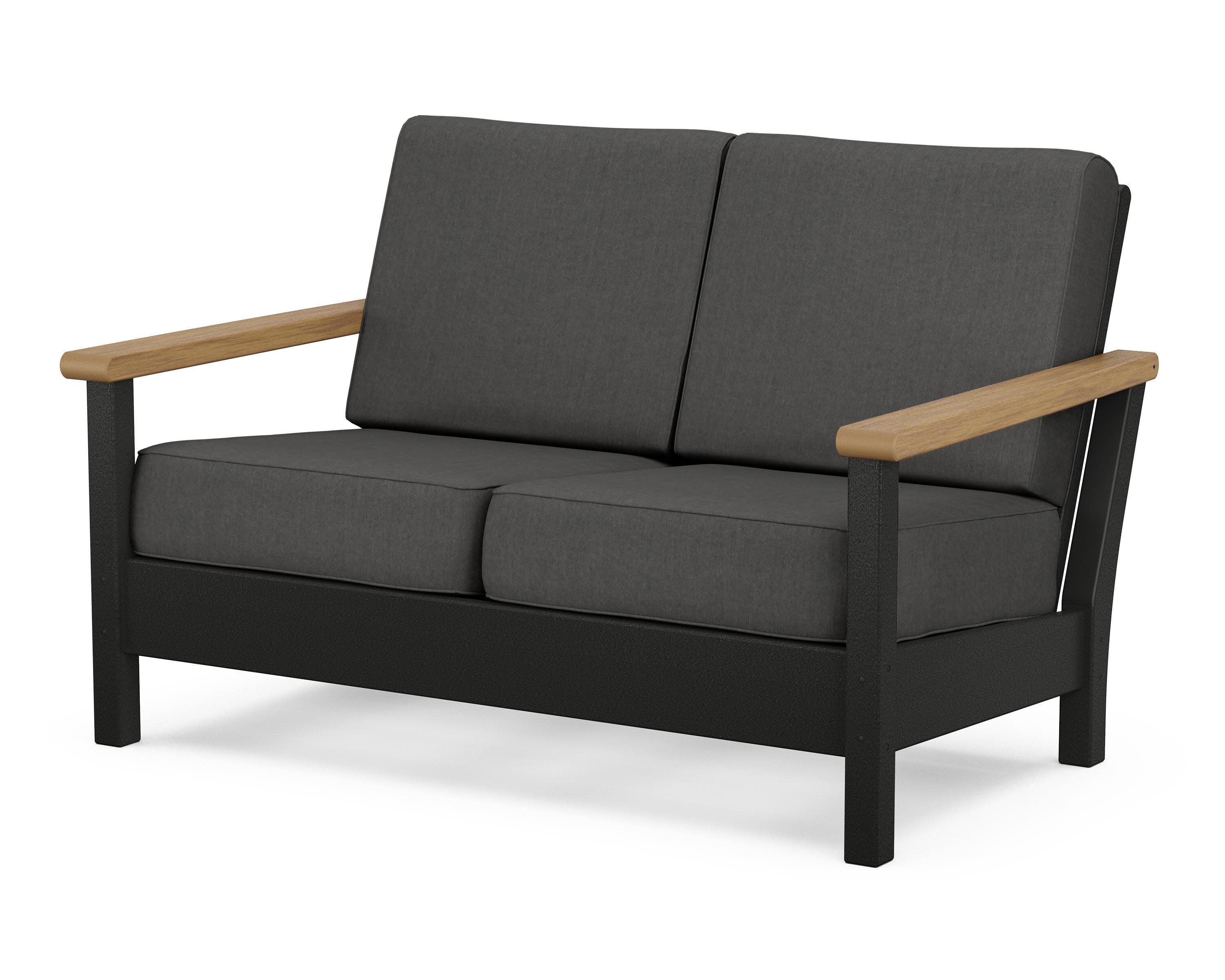 Harbour Deep Seating Loveseat in Black / Natural / Spectrum Carbon