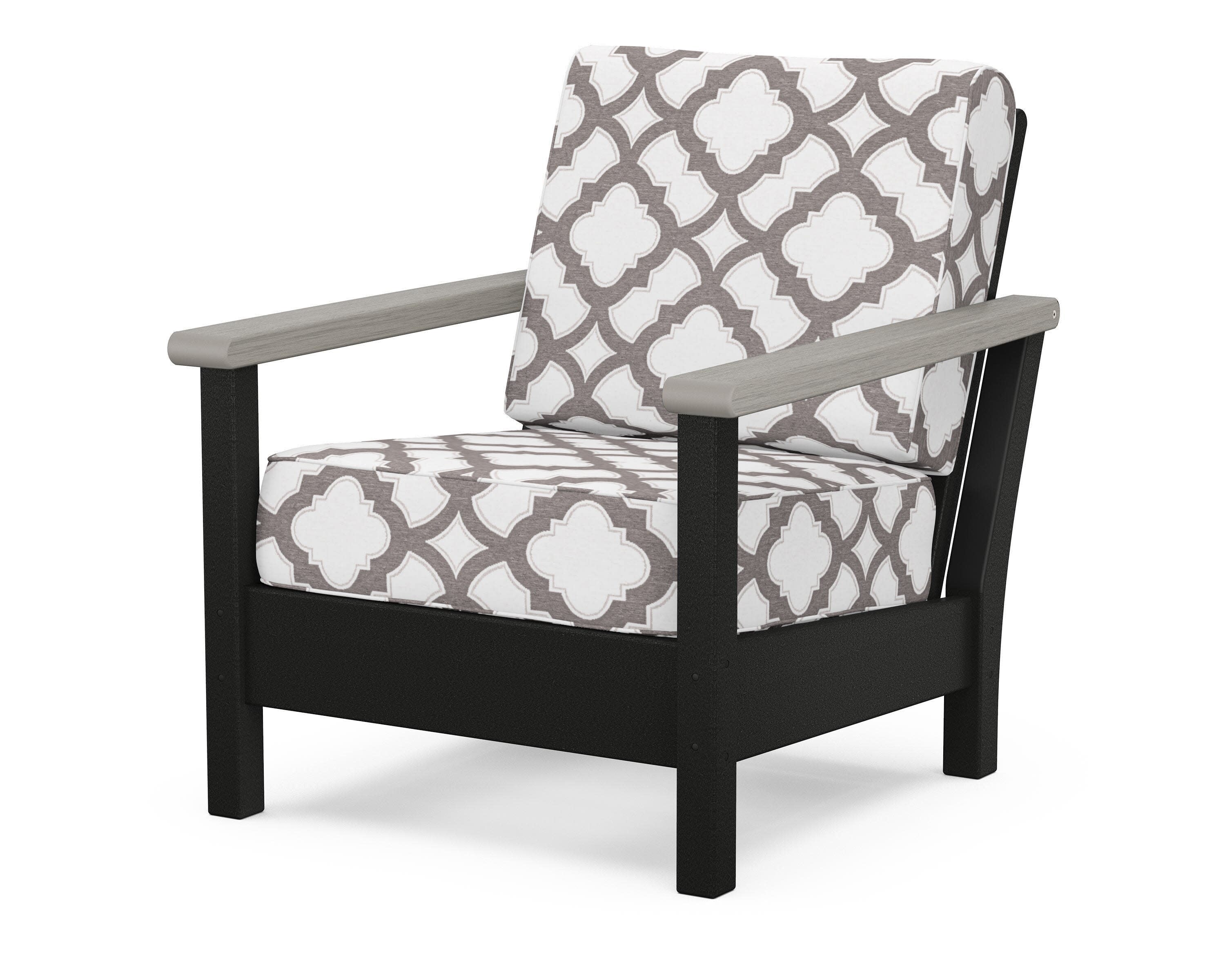 Harbour Deep Seating Chair in Black / Driftwood / Trellis Grey Mist