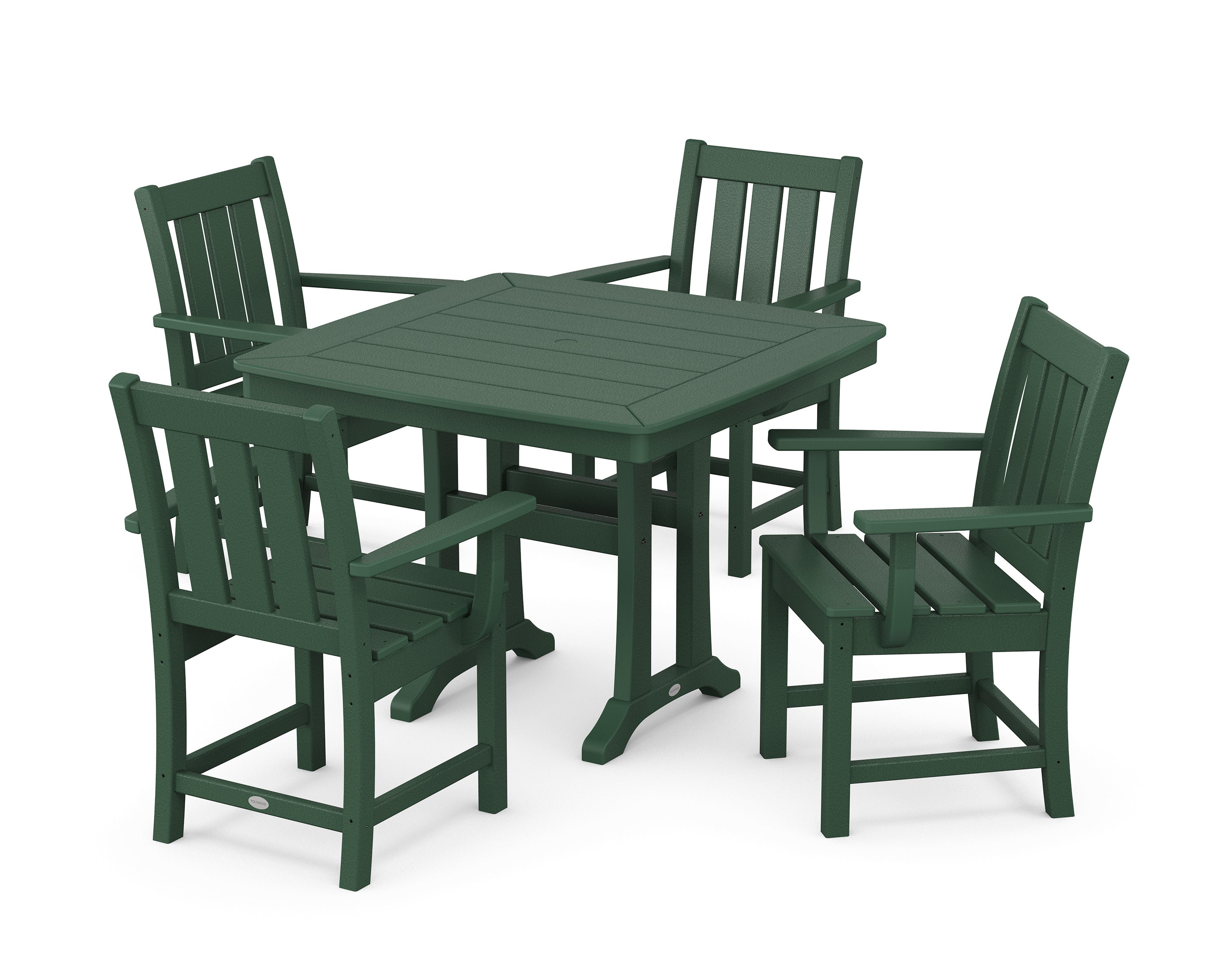 Oxford 5-Piece Dining Set with Trestle Legs in Green