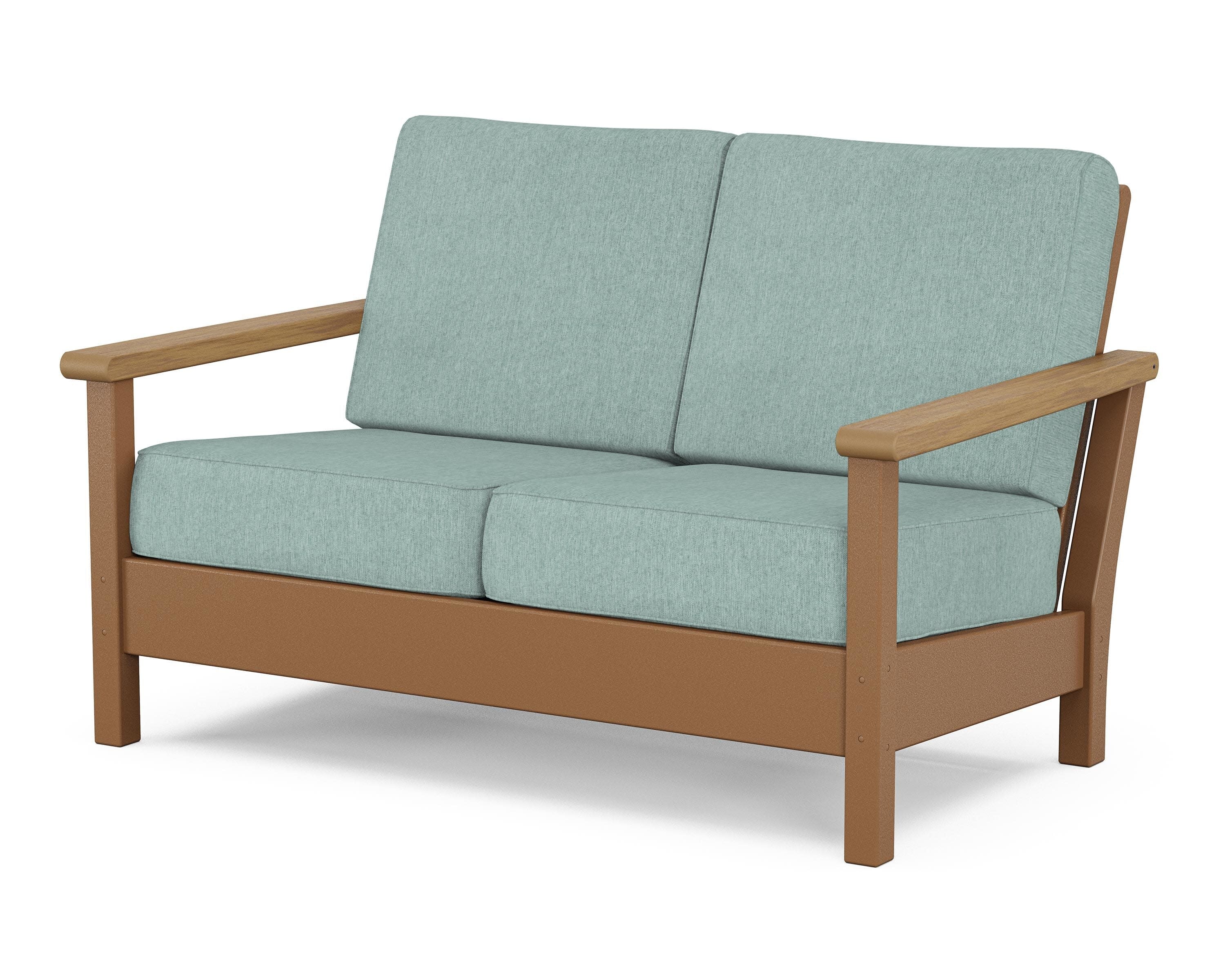Harbour Deep Seating Loveseat in Teak / Natural / Glacier Spa