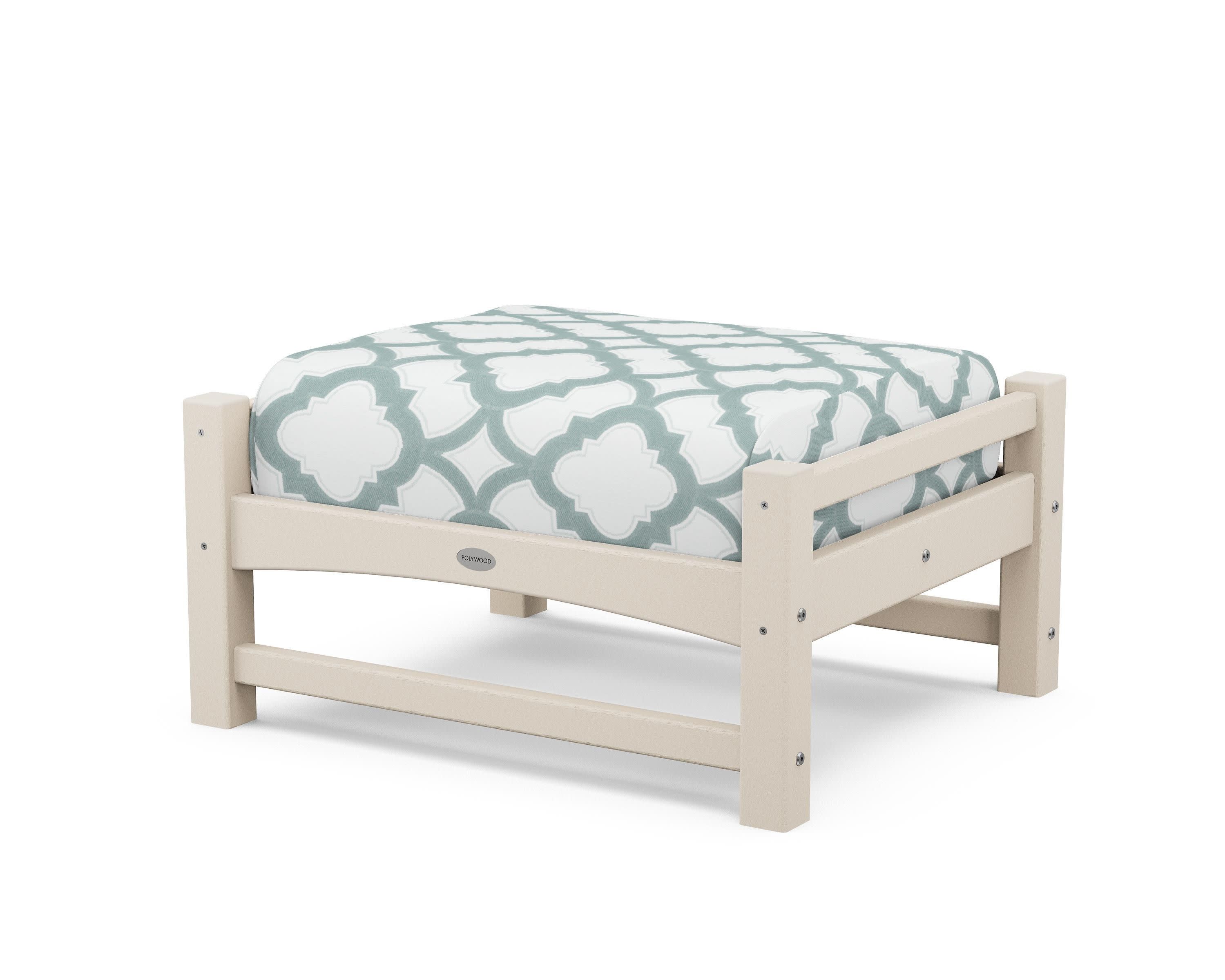 Club Ottoman in Sand / Trellis Glacier Spa