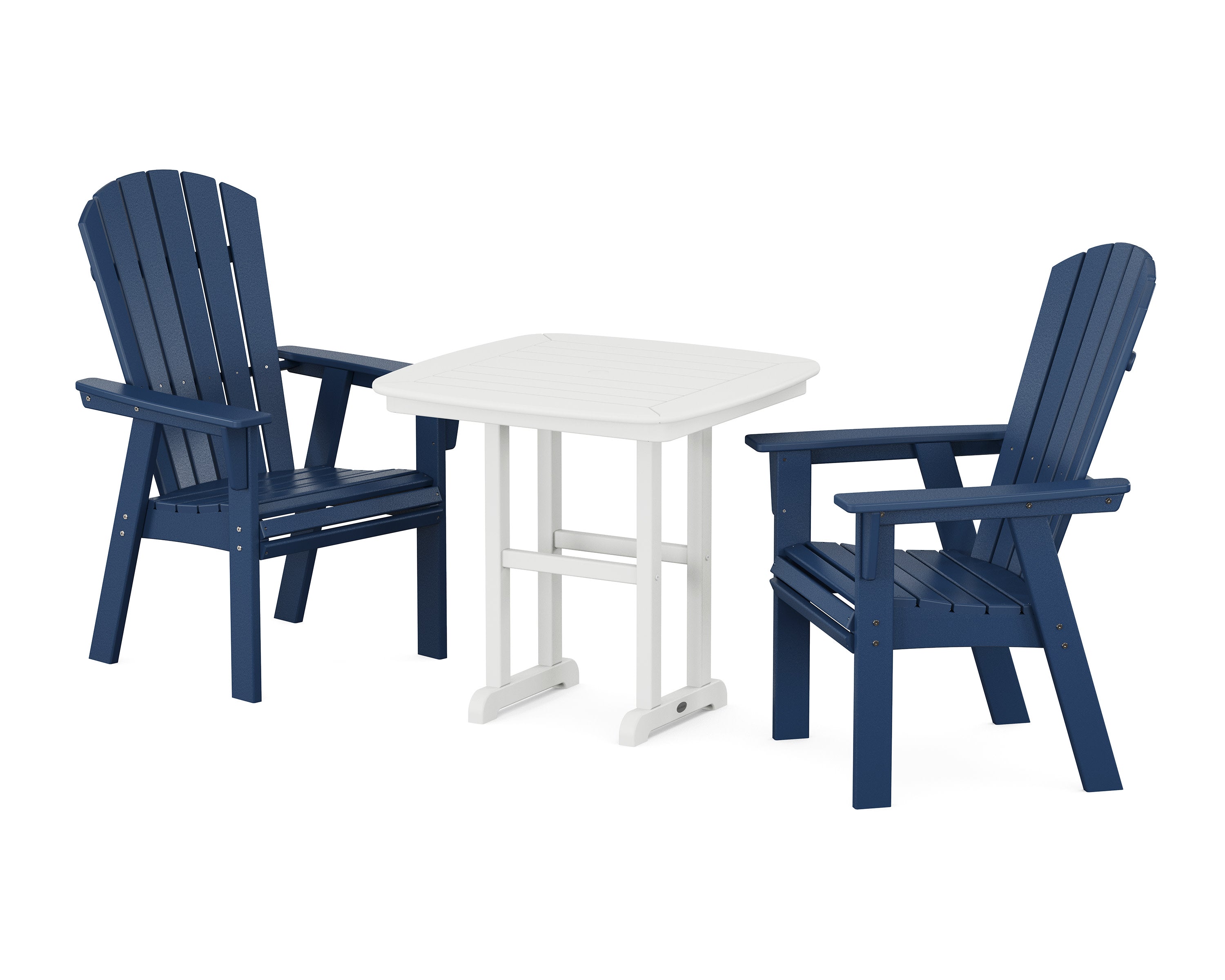 Nautical Adirondack 3-Piece Dining Set in Navy / White