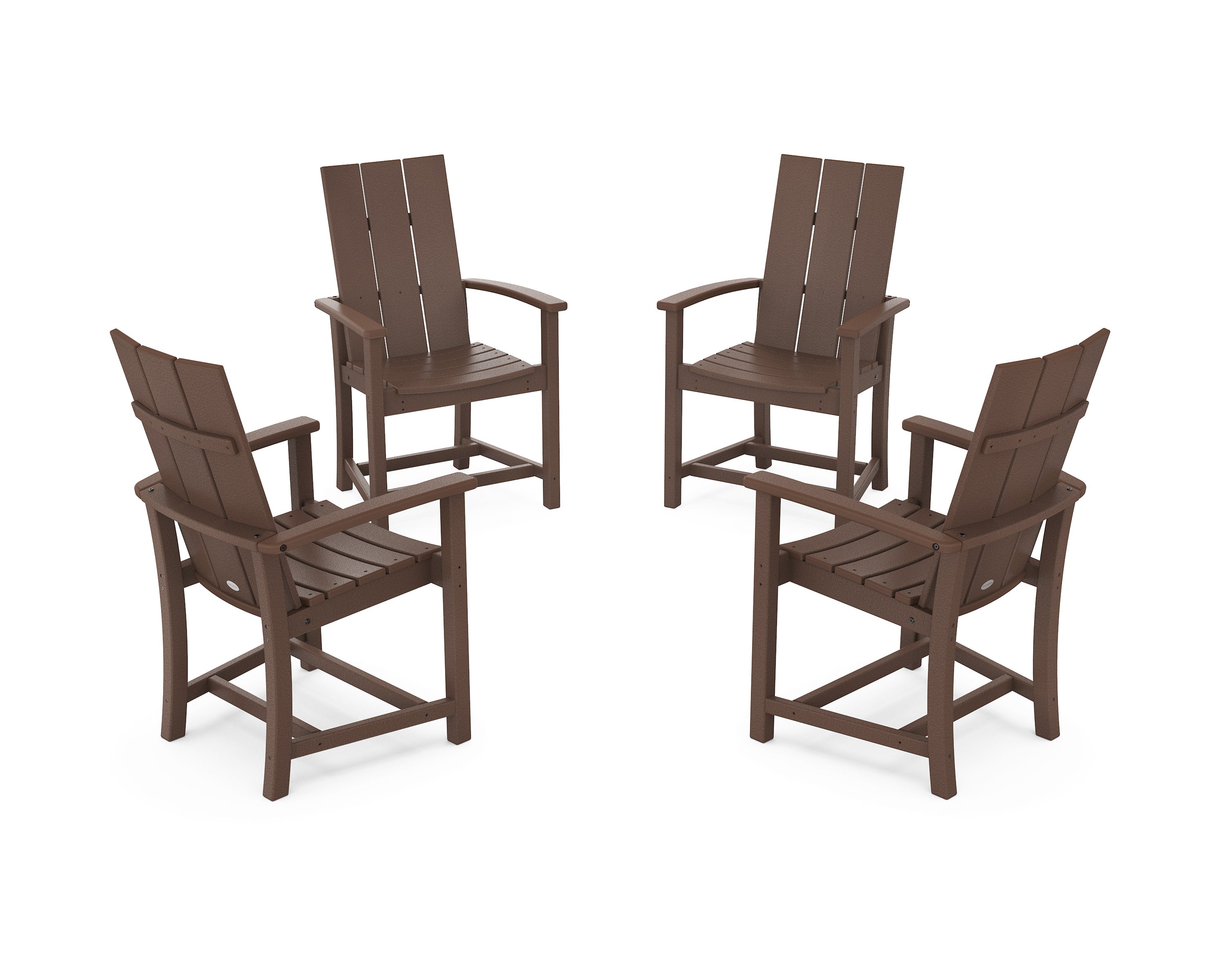 Modern 4-Piece Upright Adirondack Conversation Set in Mahogany