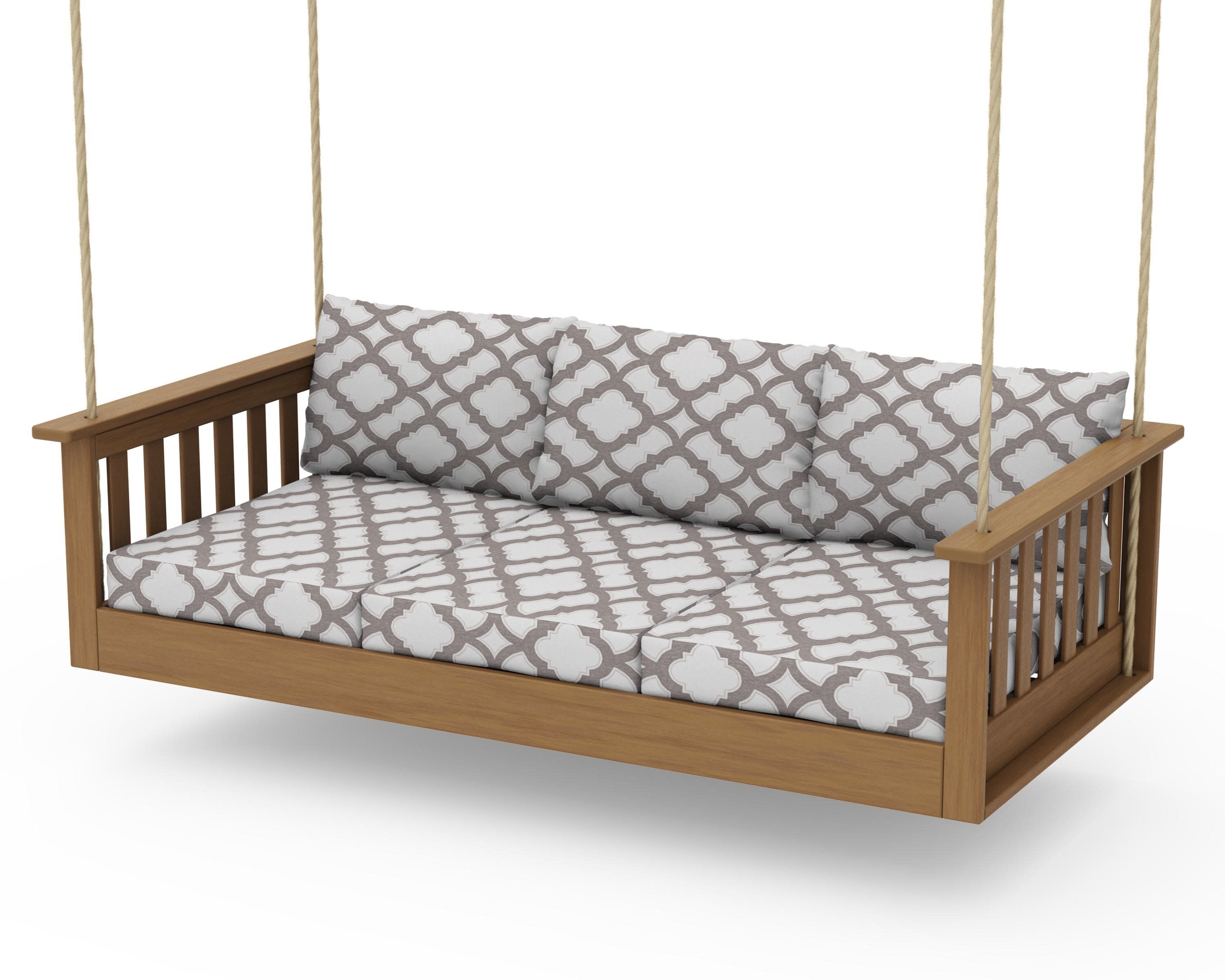 Vineyard Daybed Swing in Natural / Trellis Grey Mist