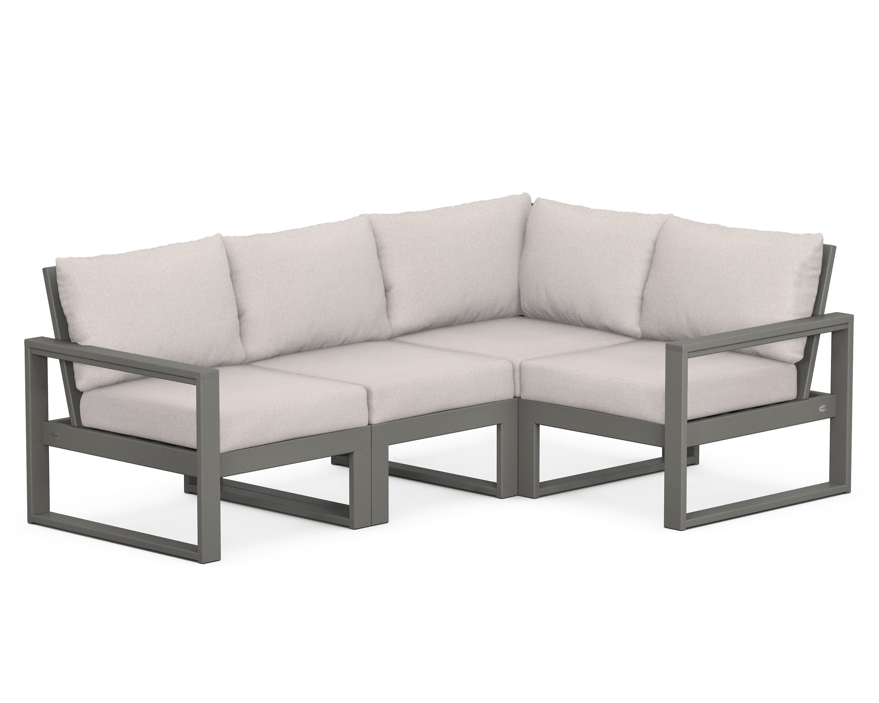 EDGE 4-Piece Modular Deep Seating Set in Slate Grey / Dune Burlap