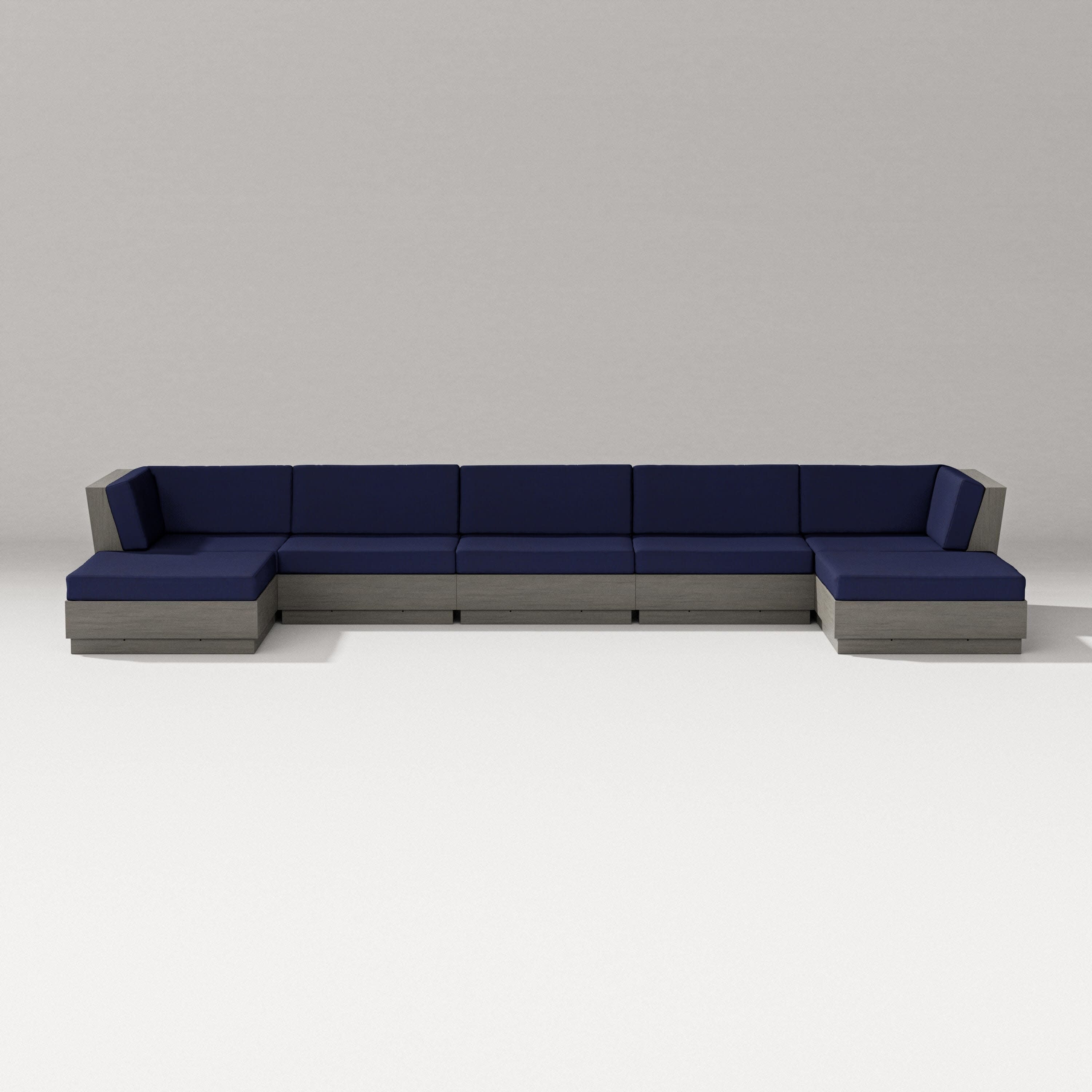 Elevate 7-Piece Double Chaise Sectional in Driftwood / Navy