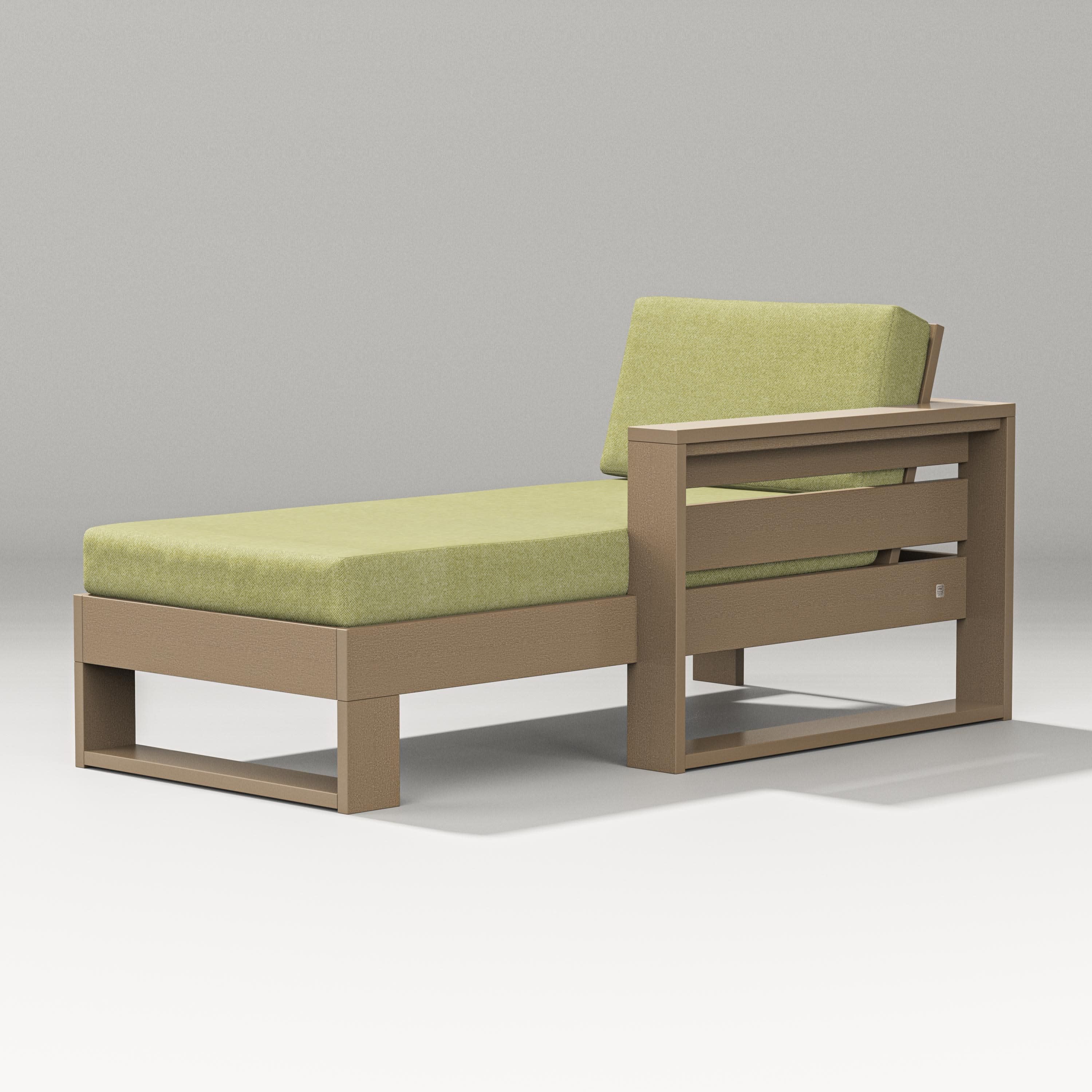Latitude Modular Right Arm Chaise in Vintage Sahara / Chartreuse Boucle