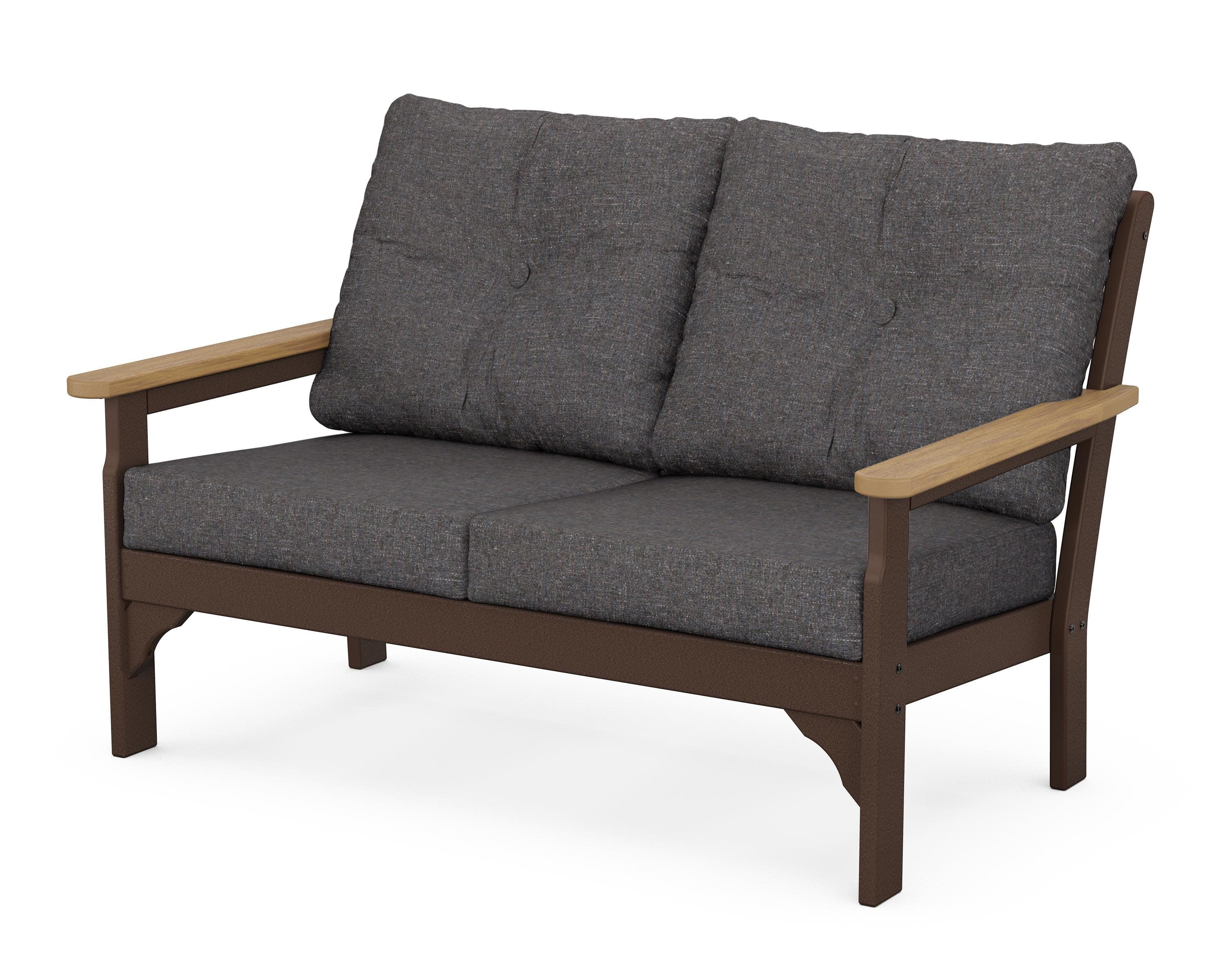 Vineyard Deep Seating Loveseat in Mahogany / Natural / Ash Charcoal