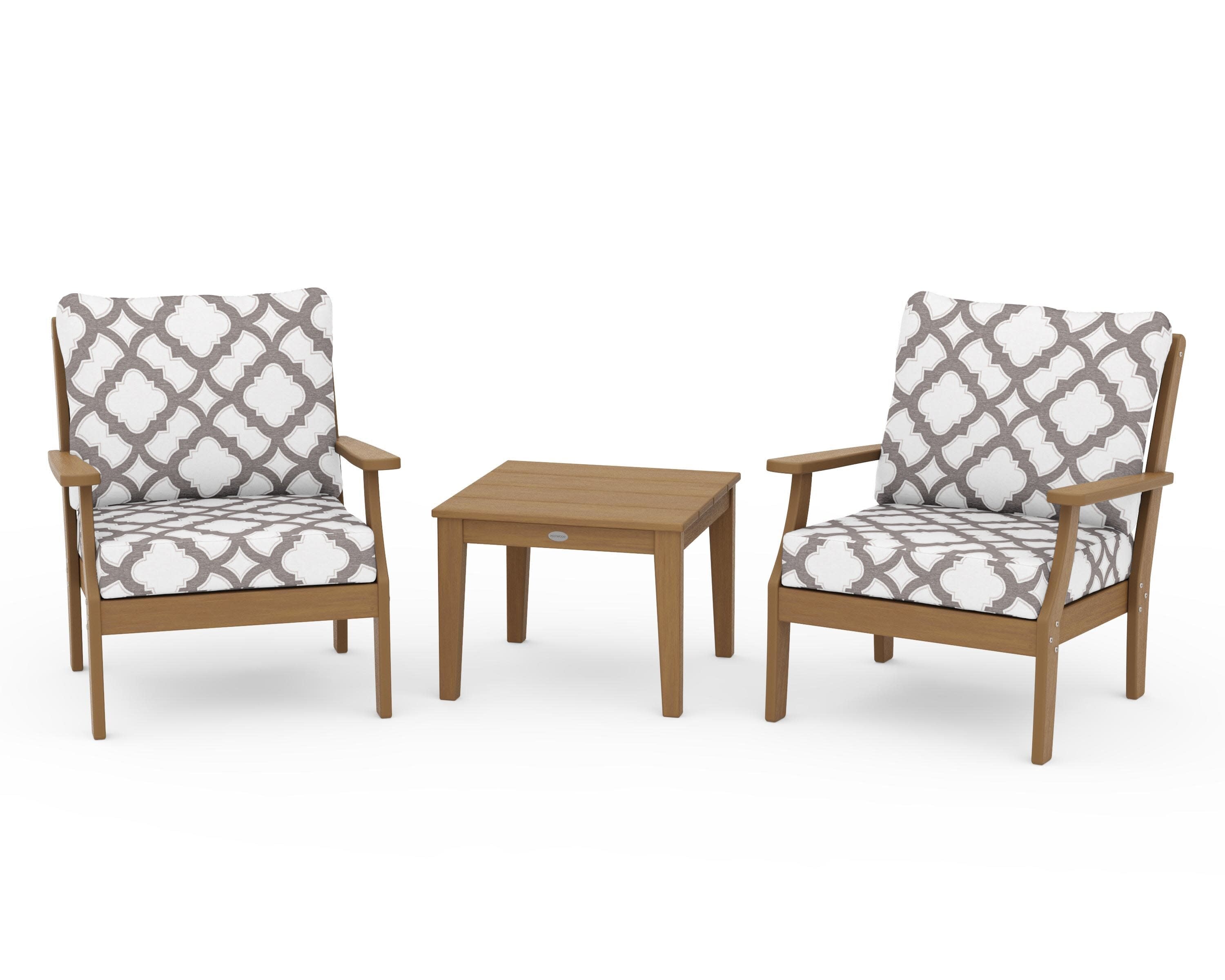 Braxton 3-Piece Deep Seating Set in Natural / Trellis Grey Mist