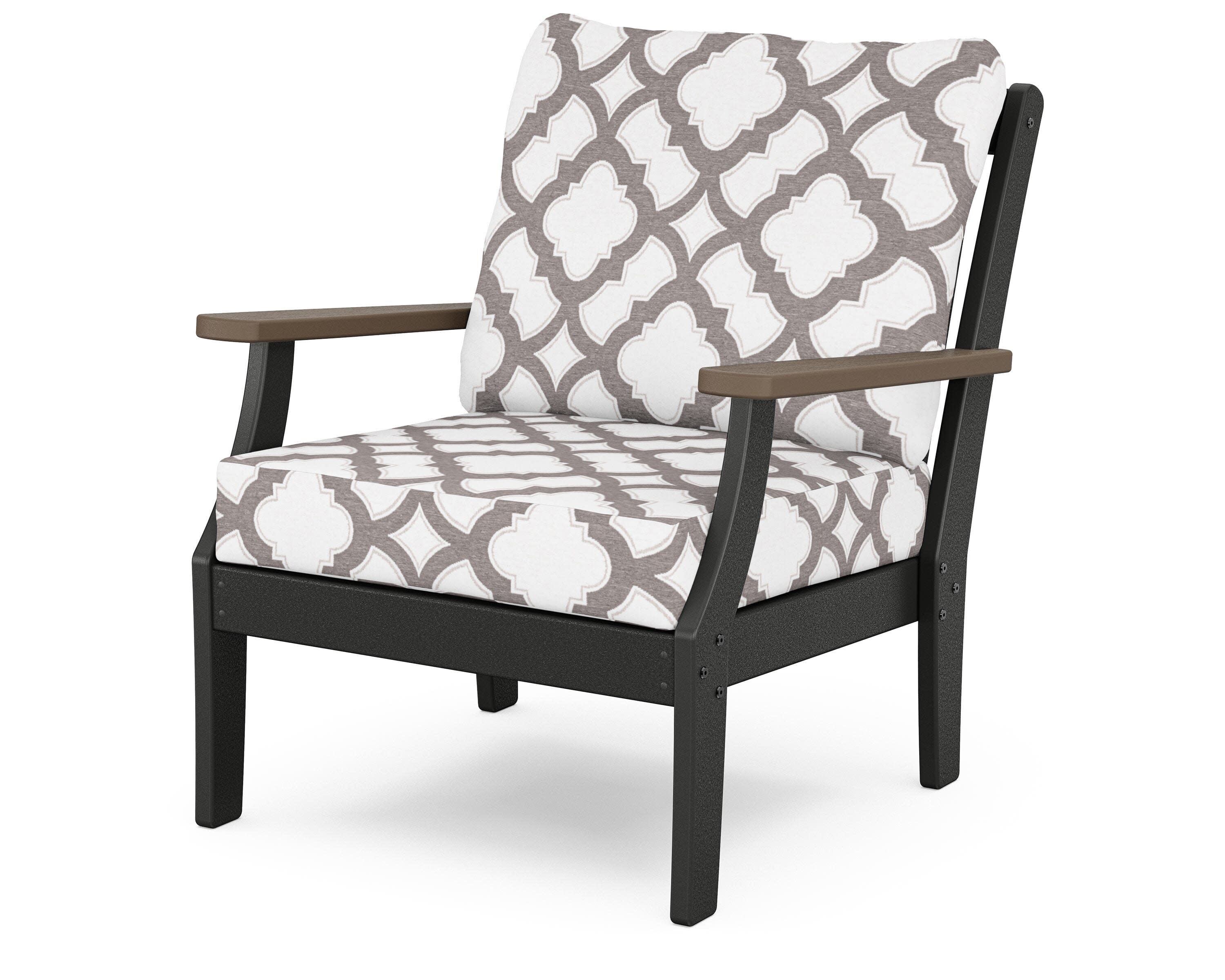 Braxton Deep Seating Chair in Black / Kona / Trellis Grey Mist