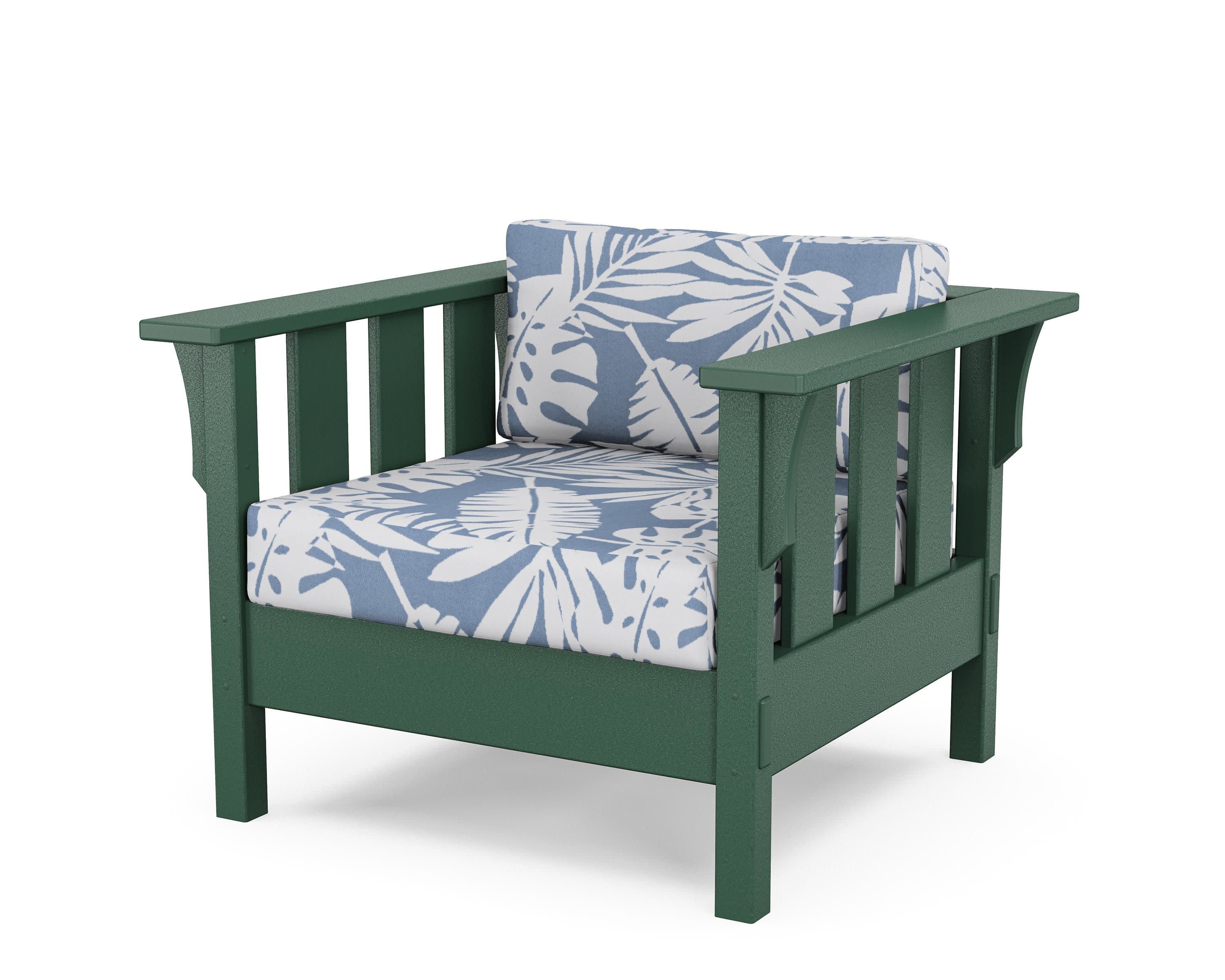 Acadia Deep Seating Chair in Green / Leaf Sky Blue
