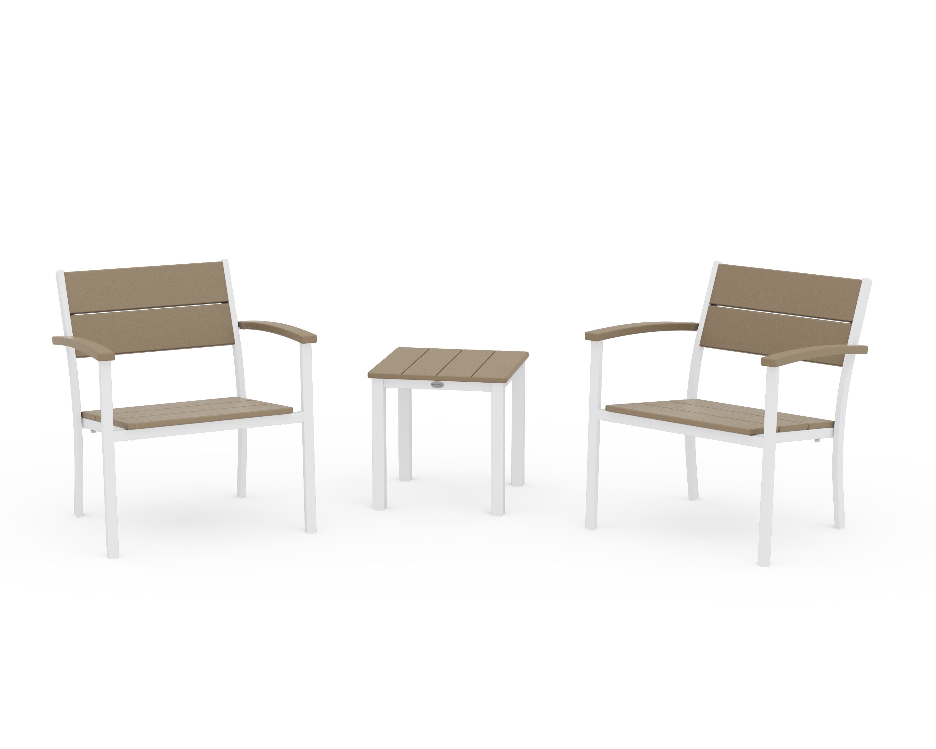 Main Street 3-Piece Lounge Chair Set in White / Vintage Sahara