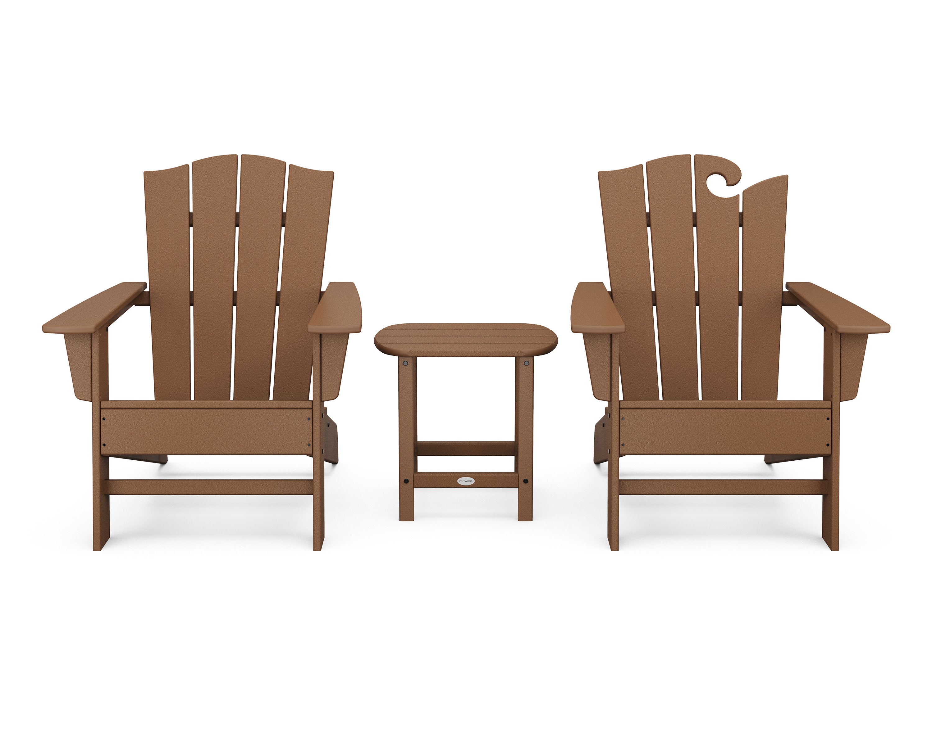 Wave Collection 3-Piece Set in Teak