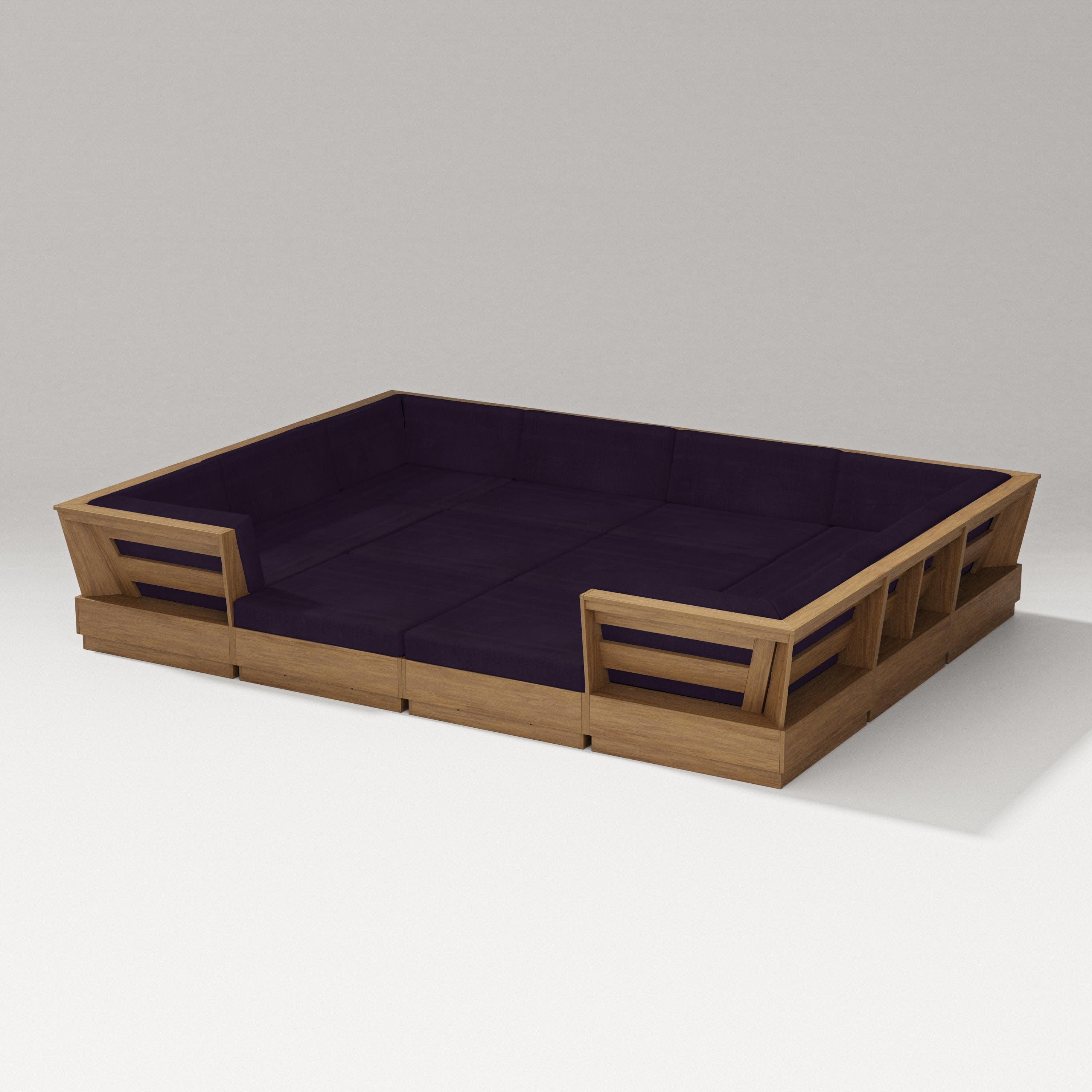 Elevate 12-Piece Pit Sectional in Natural / Navy Linen