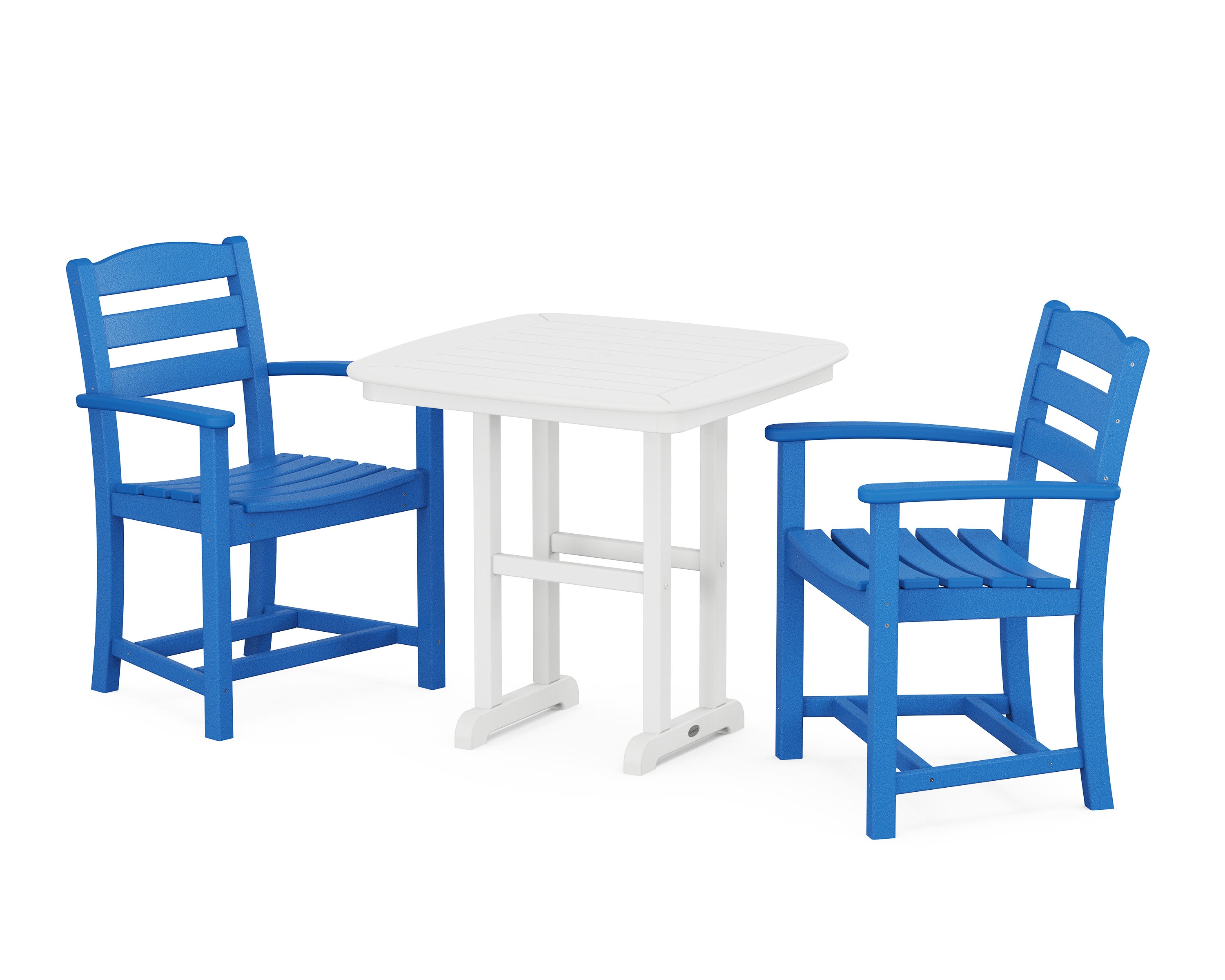 La Casa Caf 3-Piece Dining Set in Pacific Blue / White
