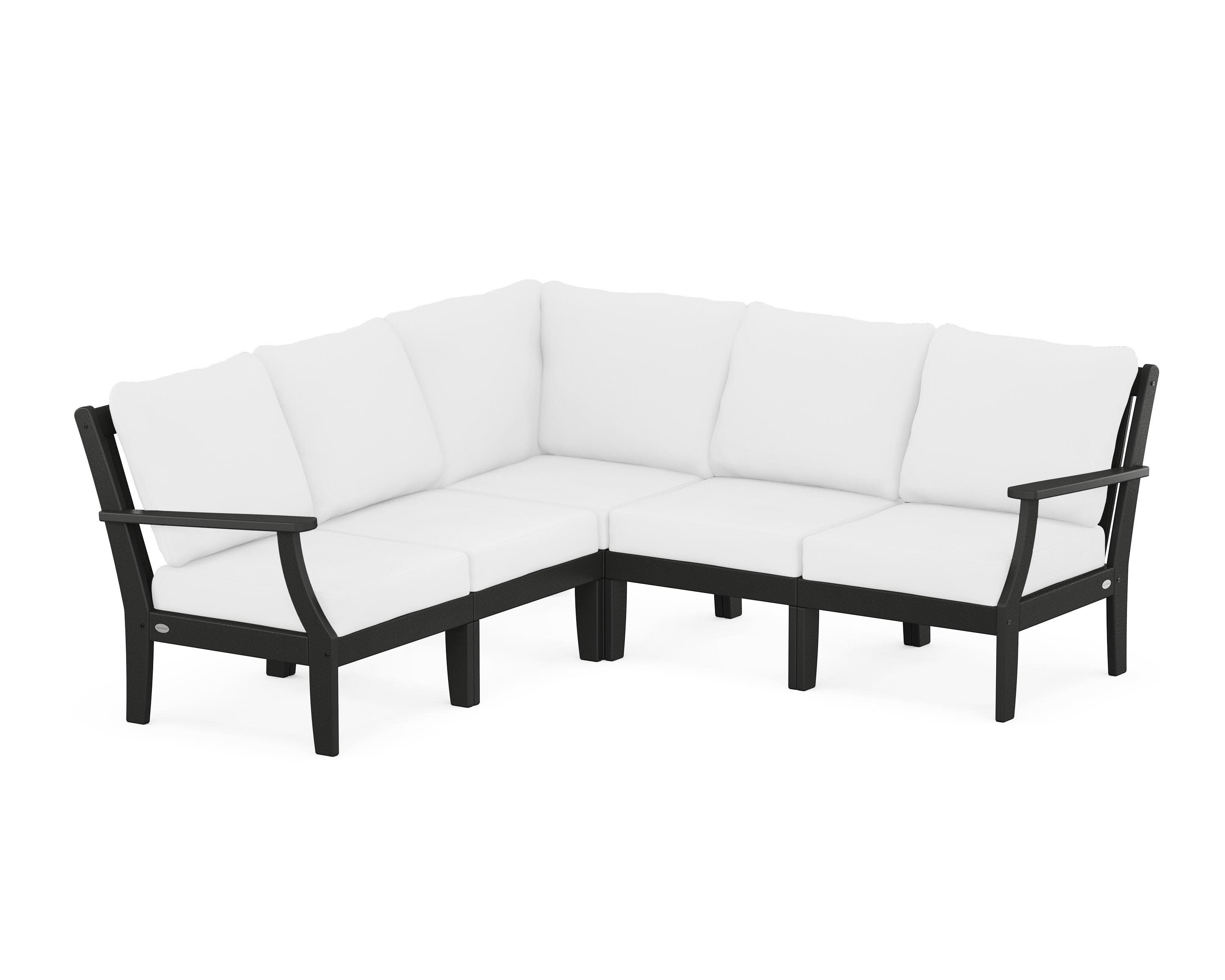 Braxton Modular 5-Piece Deep Seating Set in Black / Natural