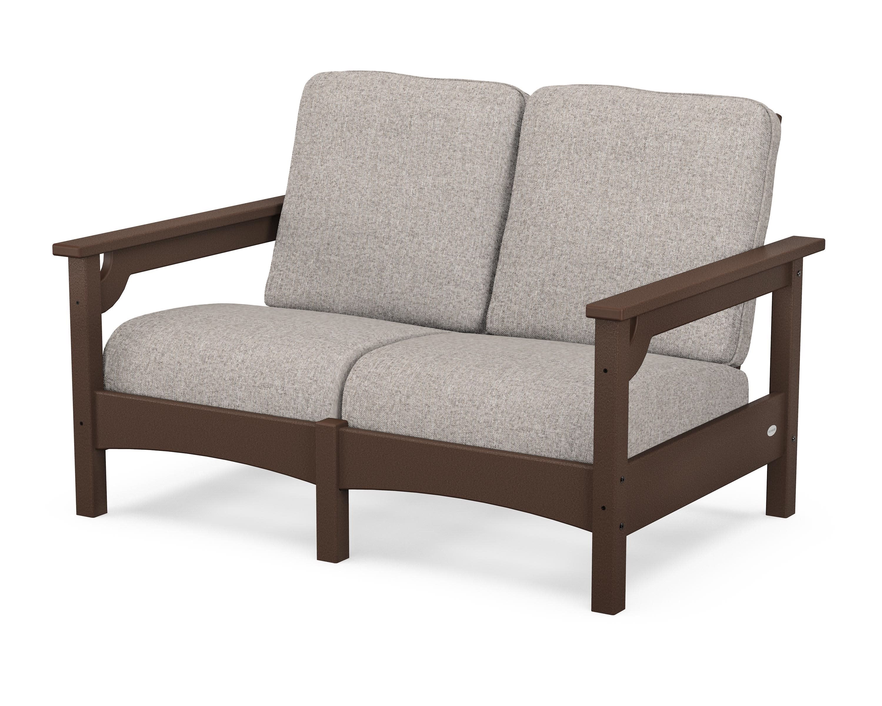 Club Loveseat in Mahogany / Weathered Tweed