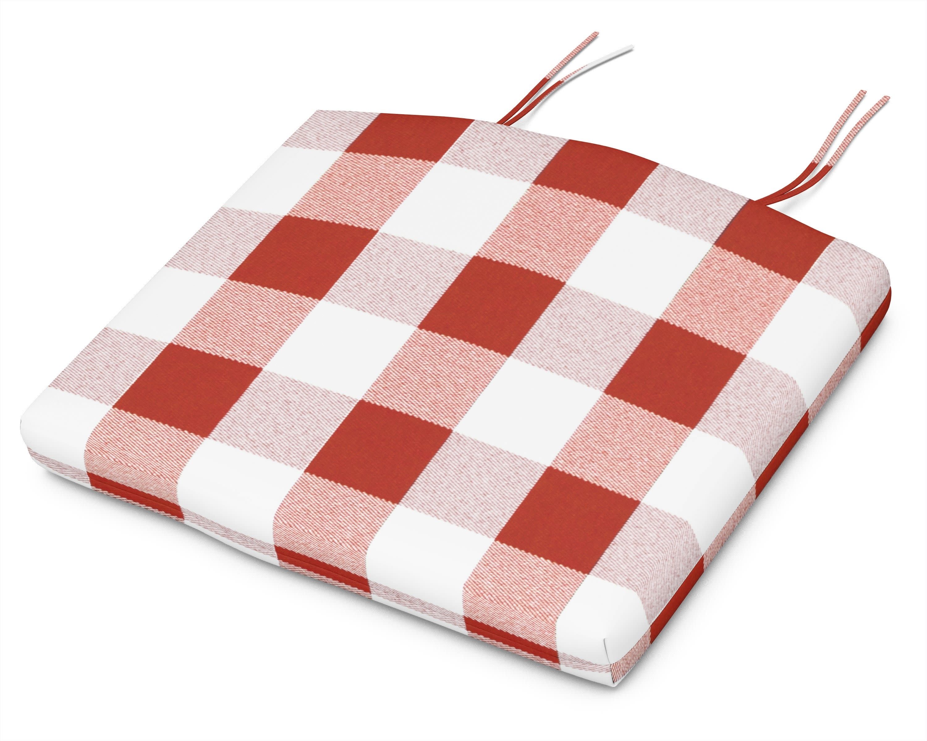Standard Seat Cushion 17"D x 20.5"W x 2.5"H in Buffalo Plaid Crimson