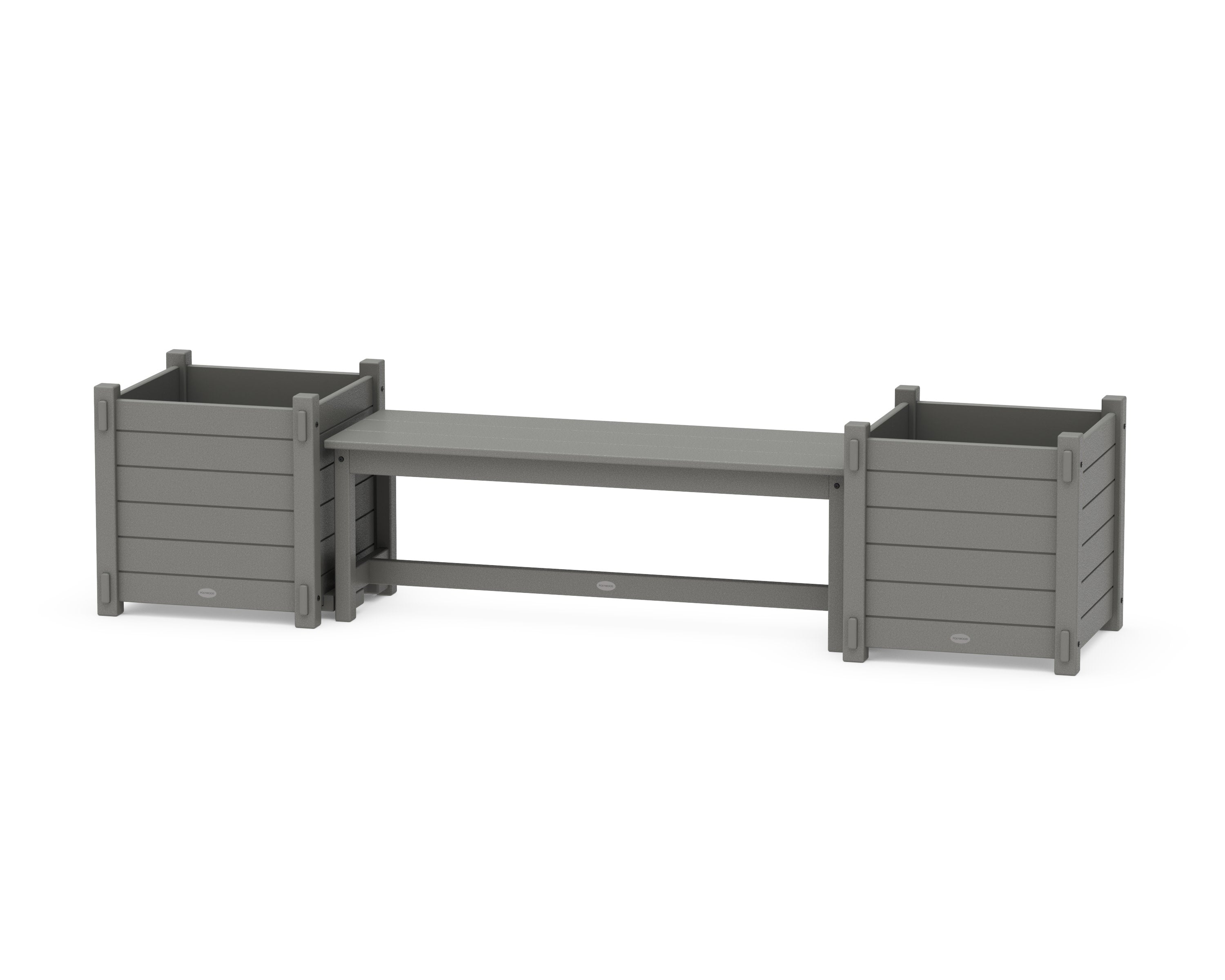 48" Nautical Straight Planter Bench Set - Large in Slate Grey