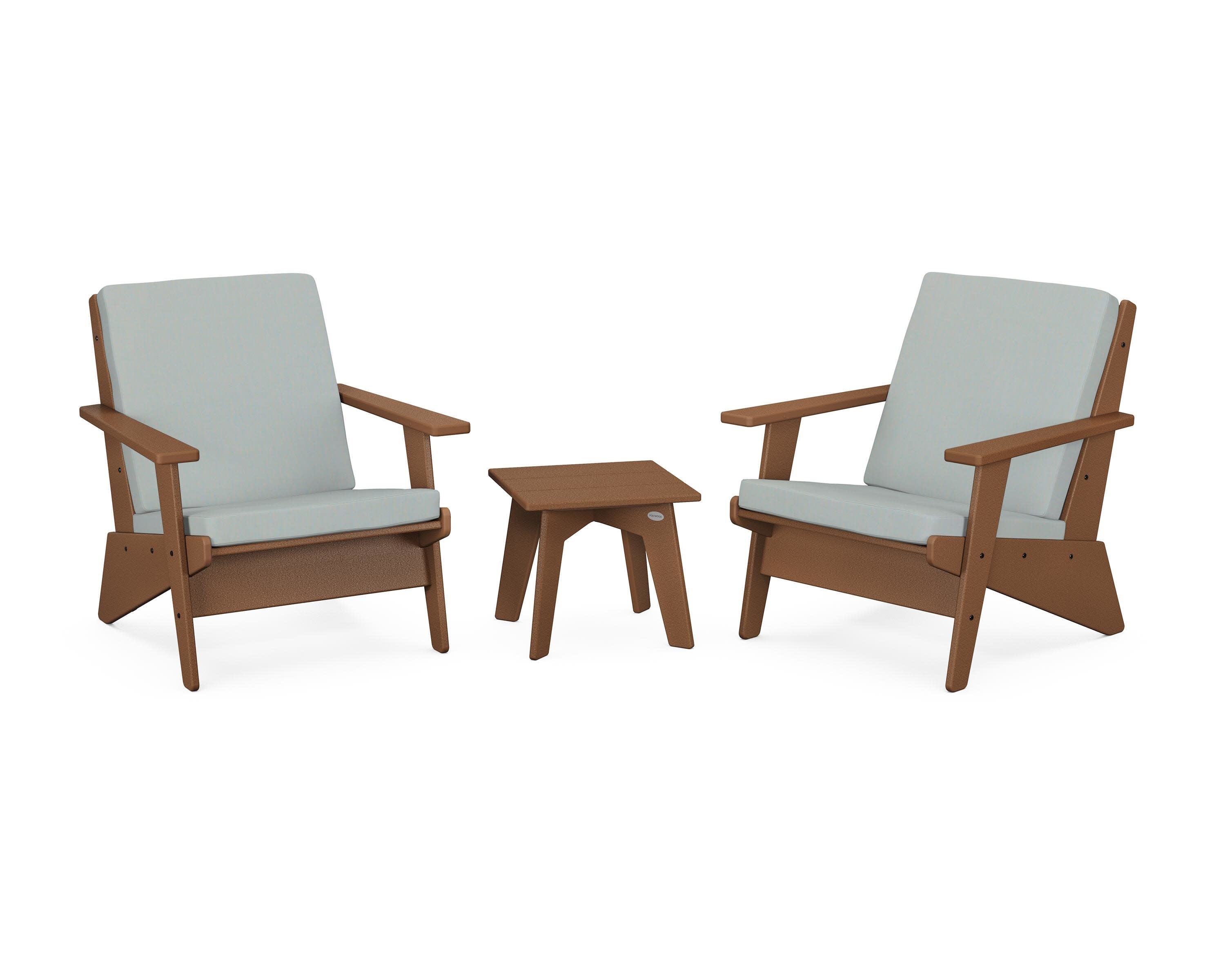 Riviera Modern Lounge 3-Piece Set in Teak / Spa