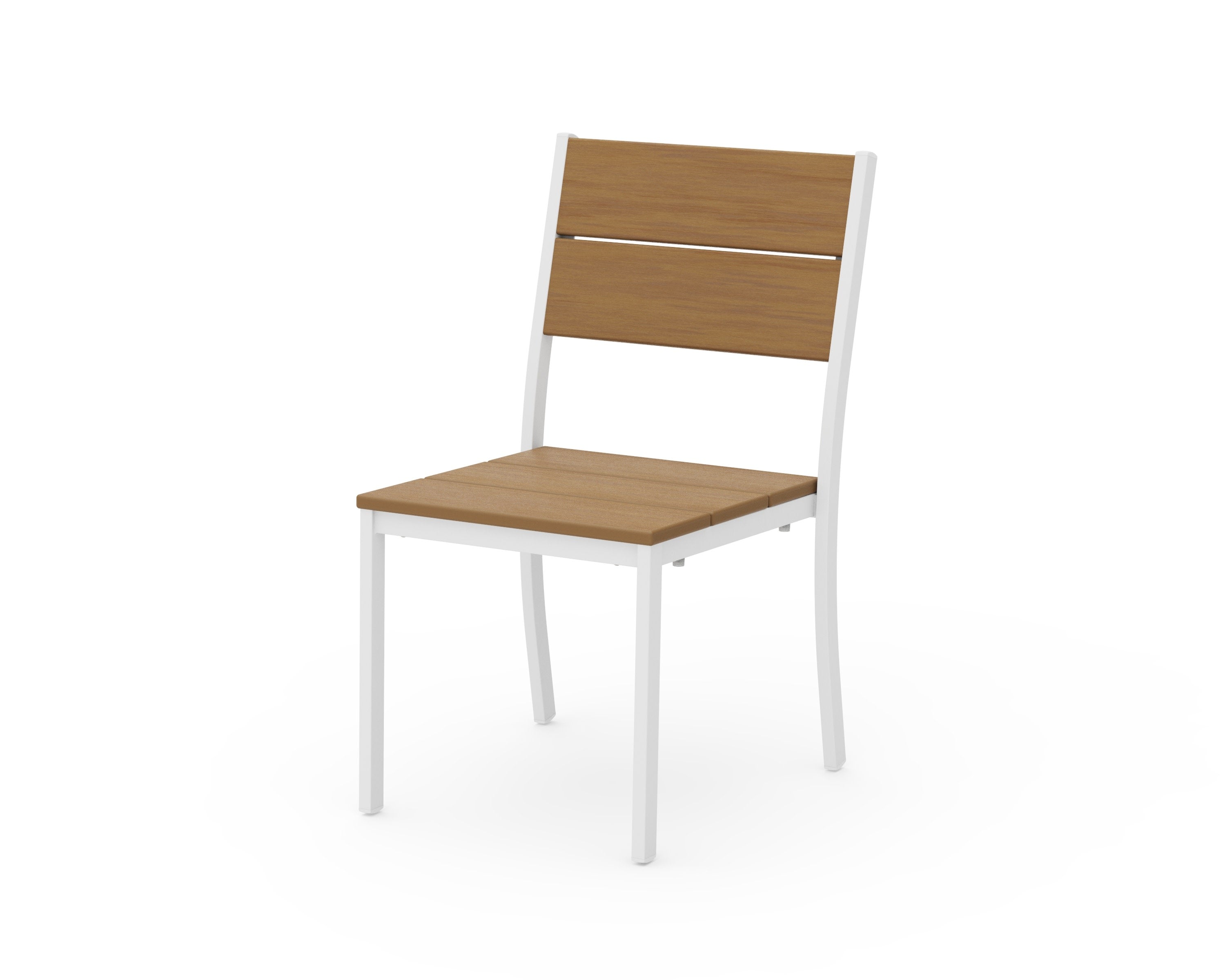 Main Street Stacking Dining Side Chair in White / Natural