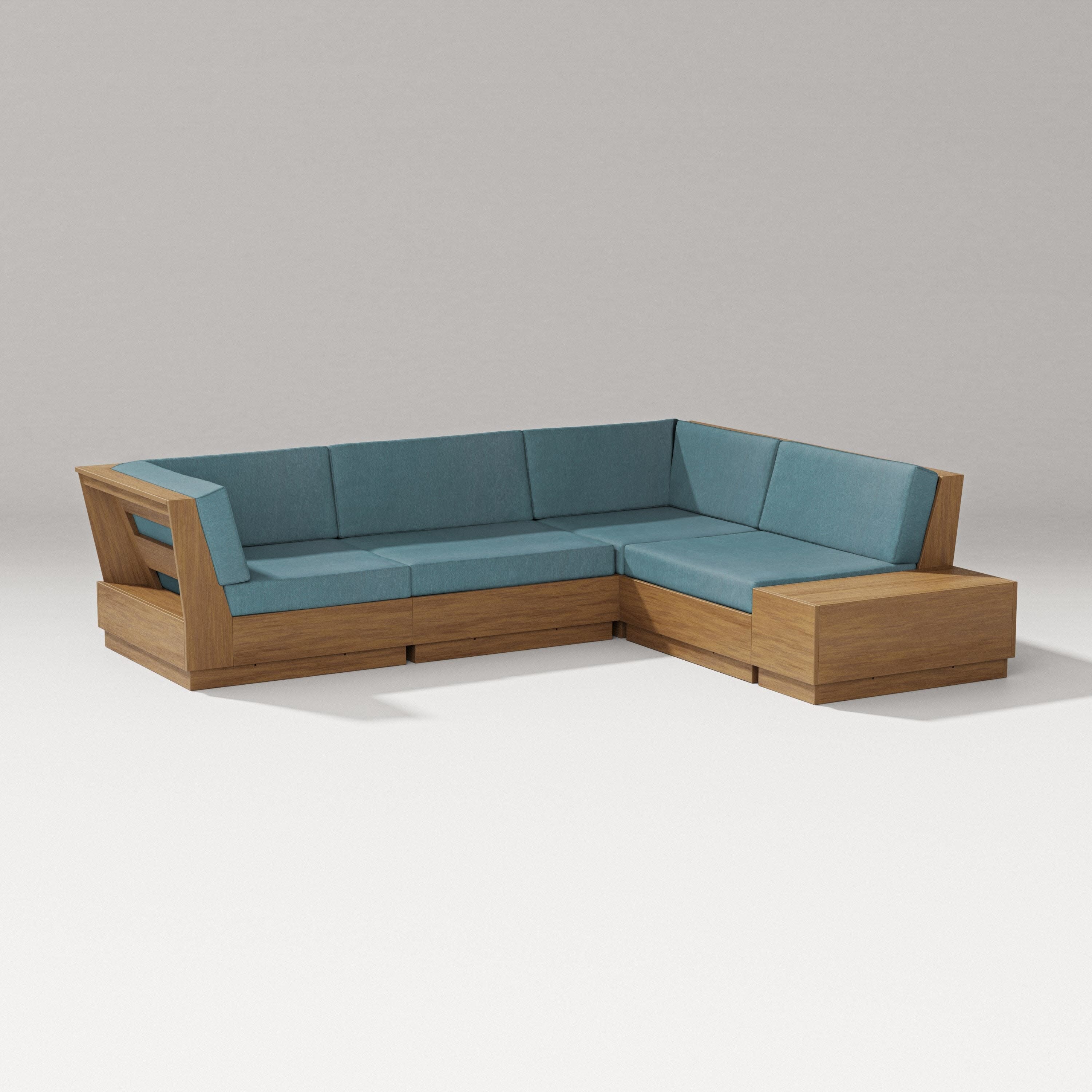 Elevate Corner Sectional in Natural / Ocean Teal