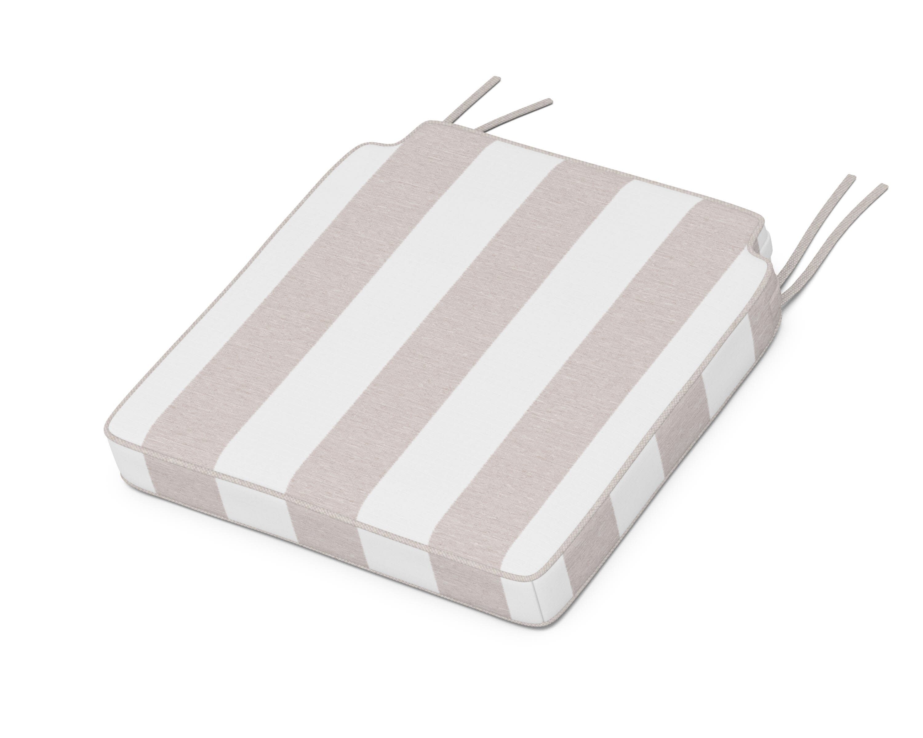 Acadia Dining Side Seat Cushion in Cabana Stripe Dune Burlap