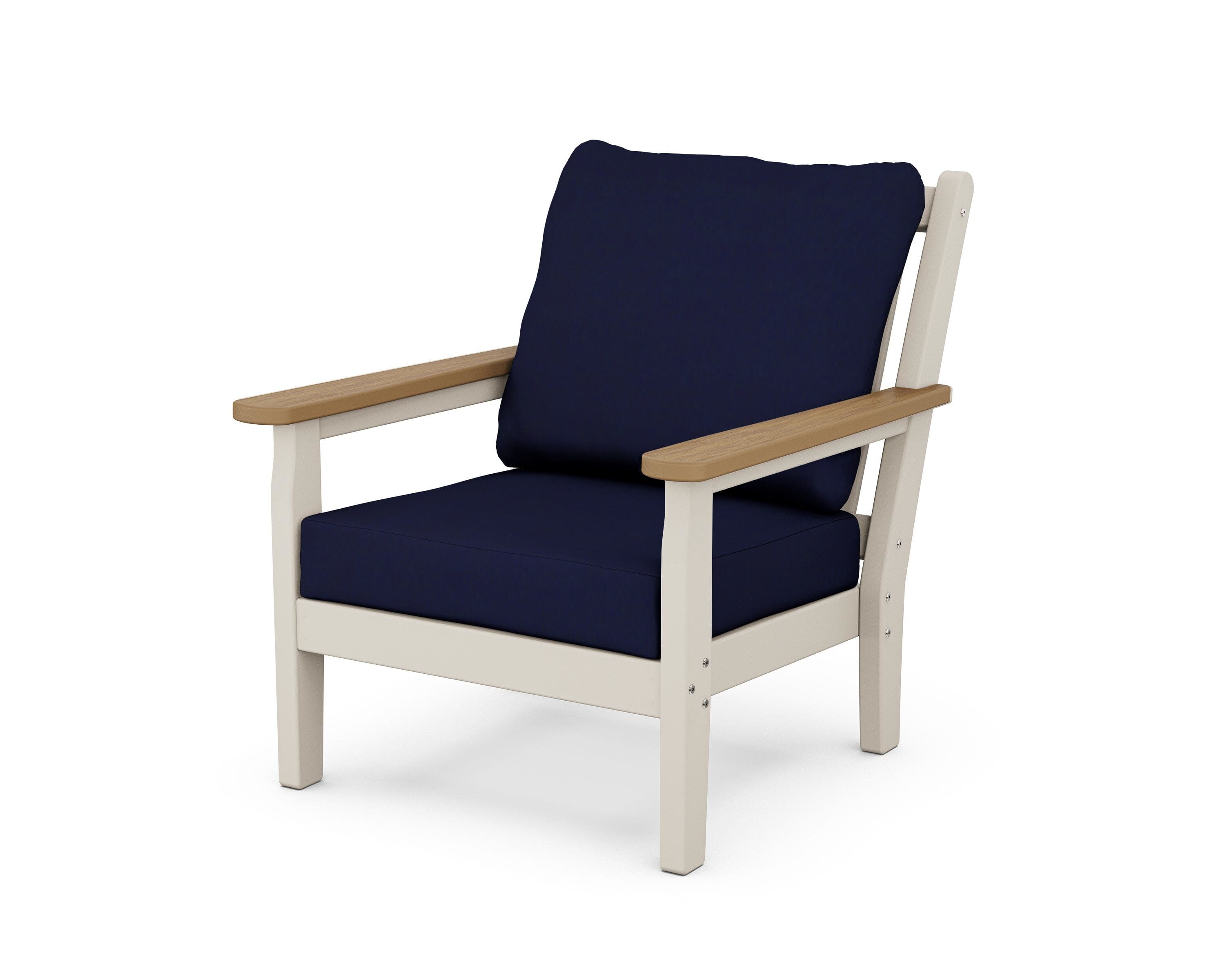 Chippendale Deep Seating Chair in Sand / Natural / Navy