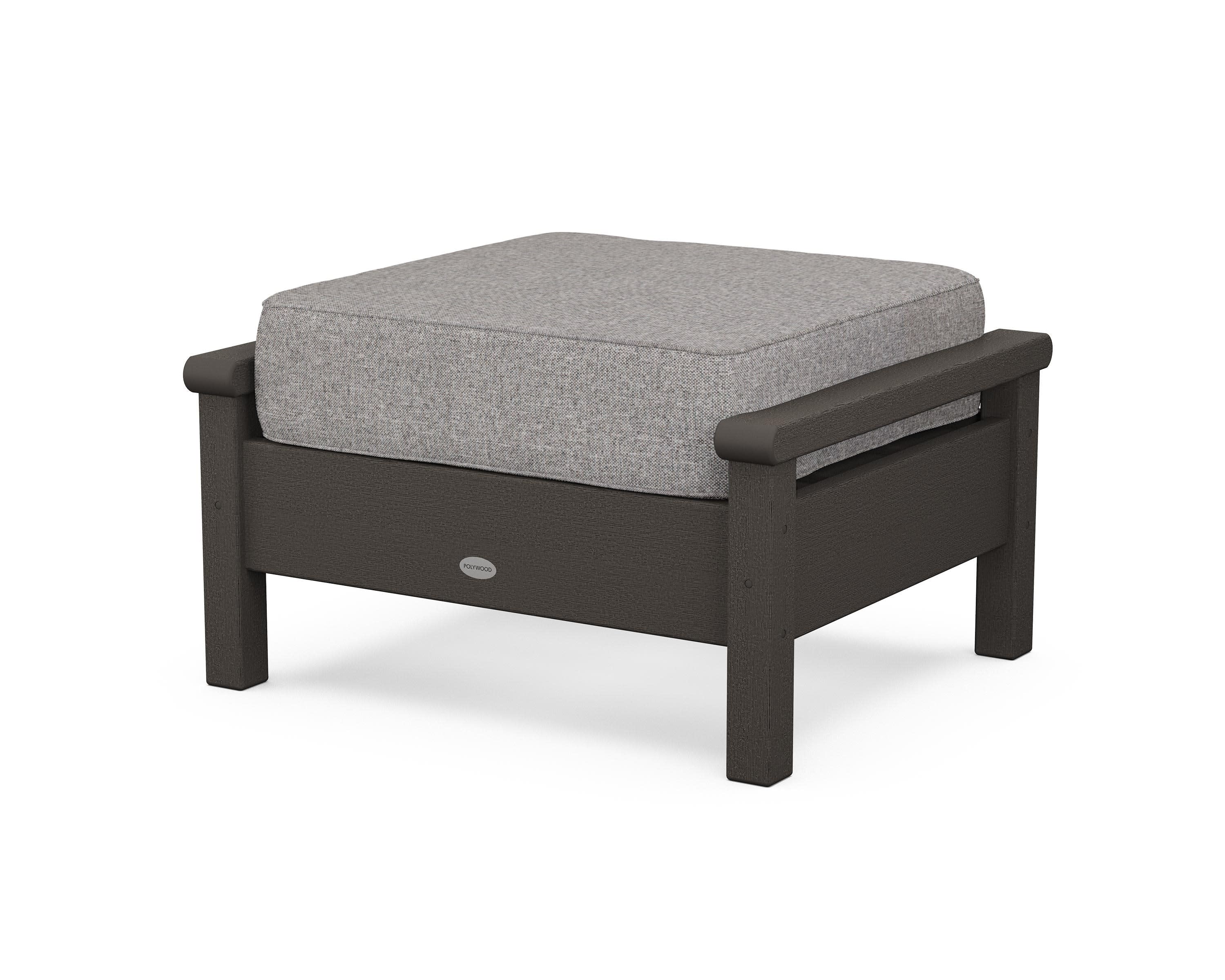 Harbour Deep Seating Ottoman in Vintage Coffee / Grey Mist