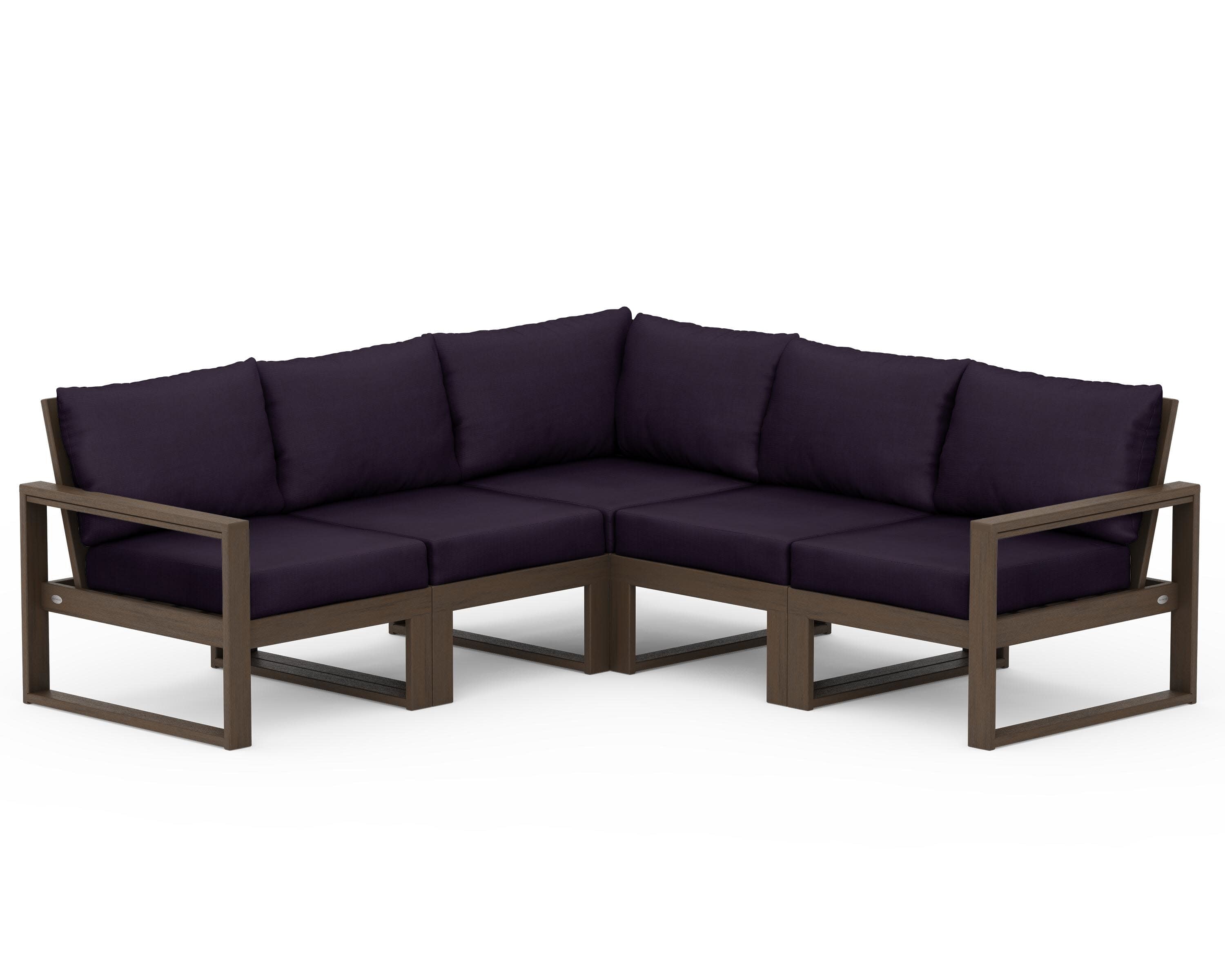 EDGE 5-Piece Modular Deep Seating Set in Kona / Navy Linen