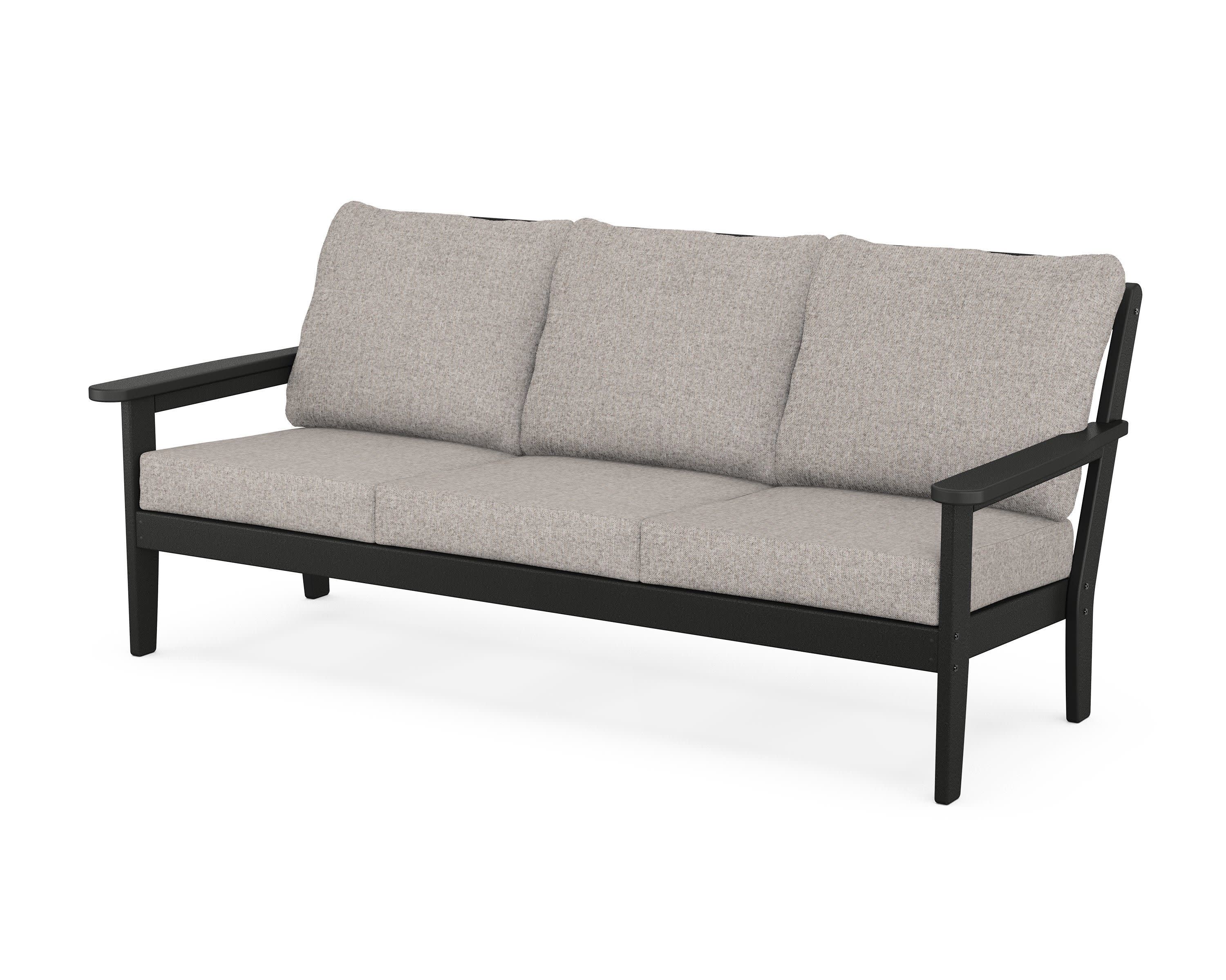 Cottage Deep Seating Sofa in Black / Weathered Tweed