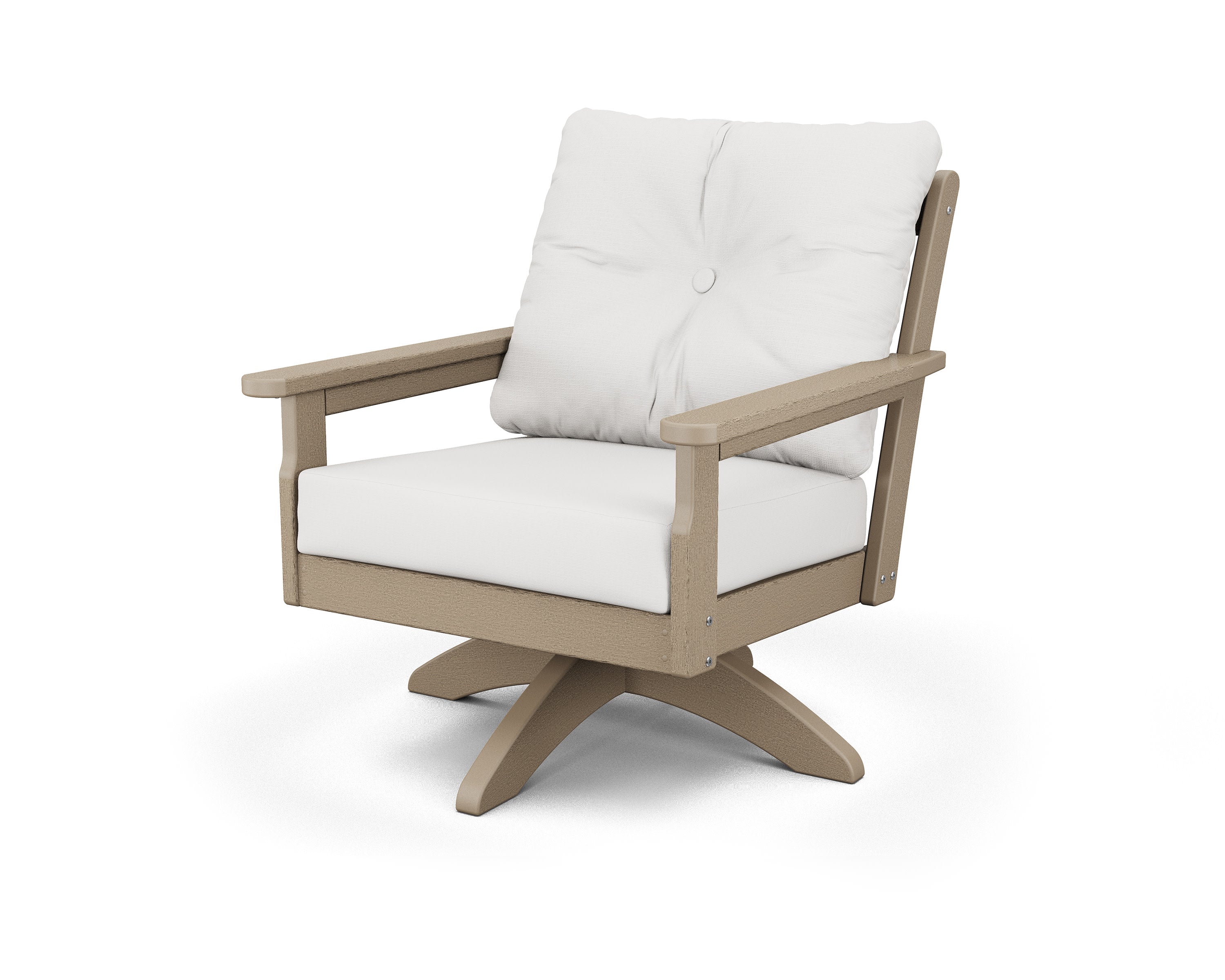 Vineyard Deep Seating Swivel Chair in Vintage Sahara / Natural Linen