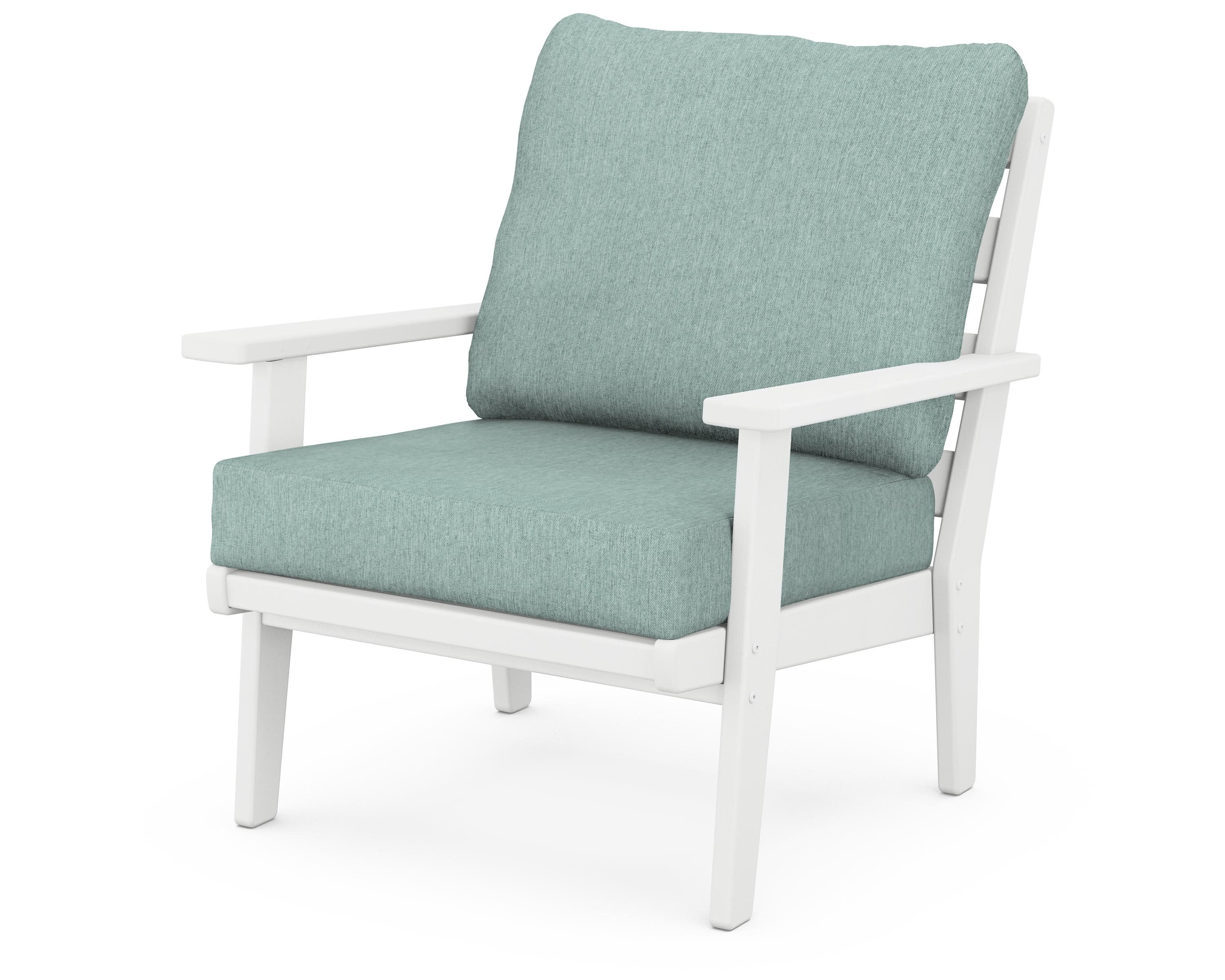 Grant Park Deep Seating Chair in White / Glacier Spa