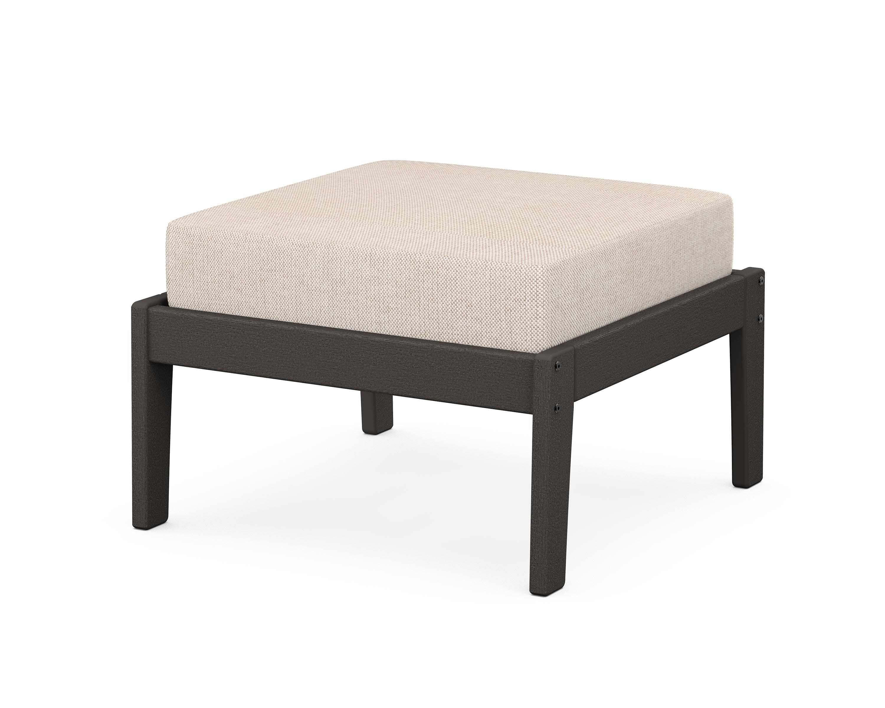 Deep Seating Ottoman in Vintage Coffee / Blend Linen