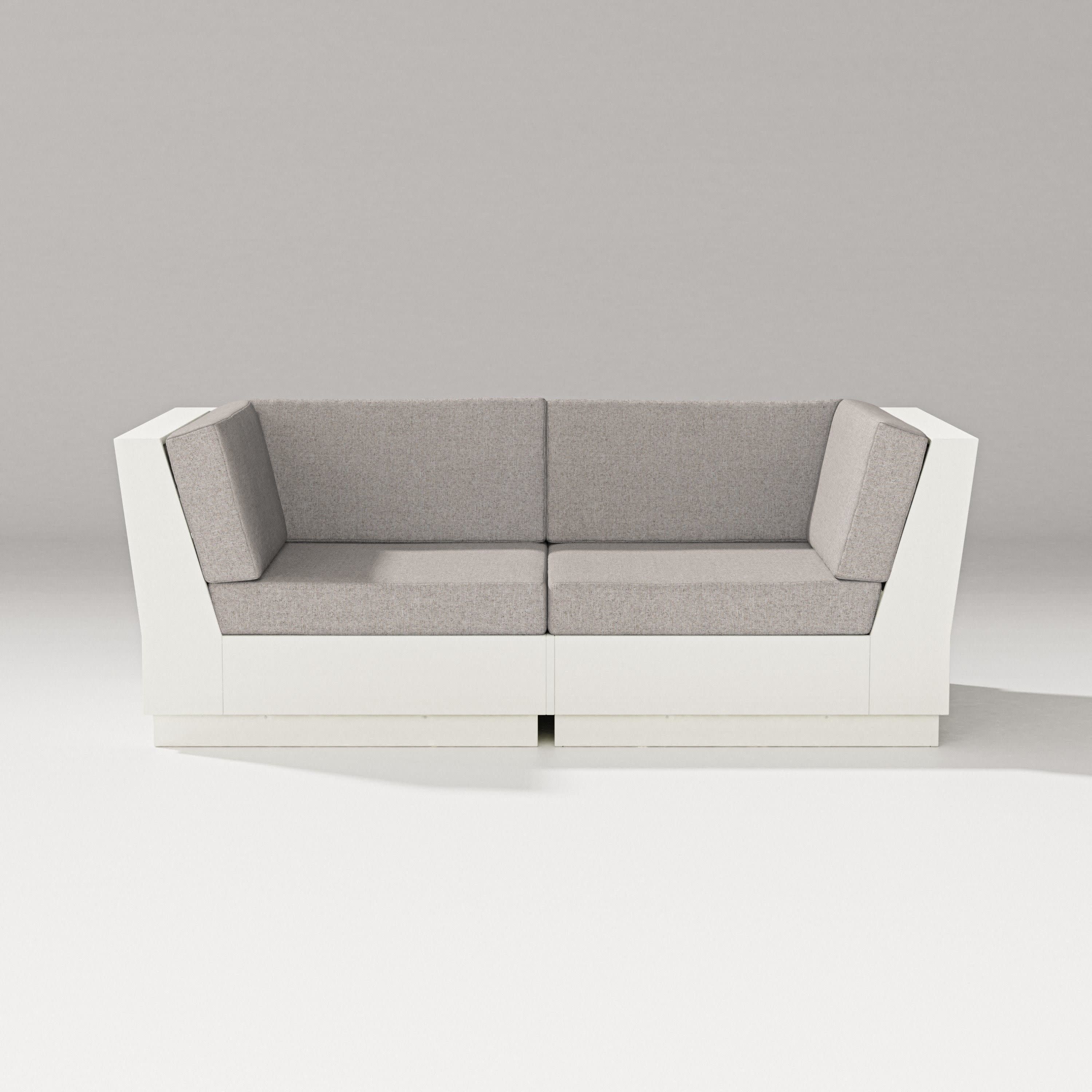 Elevate Loveseat Sectional in Vintage White / Weathered Tweed