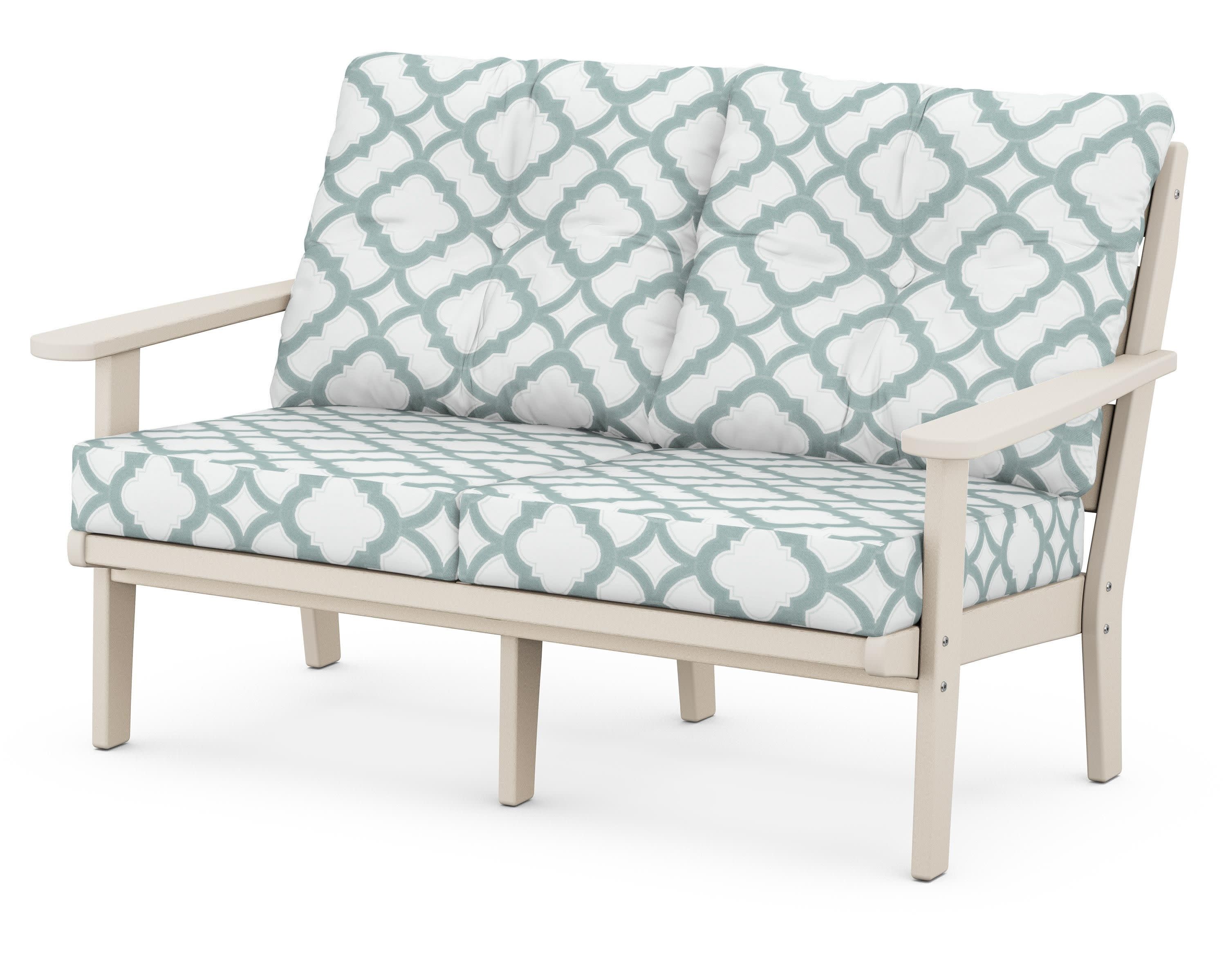 Lakeside Deep Seating Loveseat in Sand / Trellis Glacier Spa