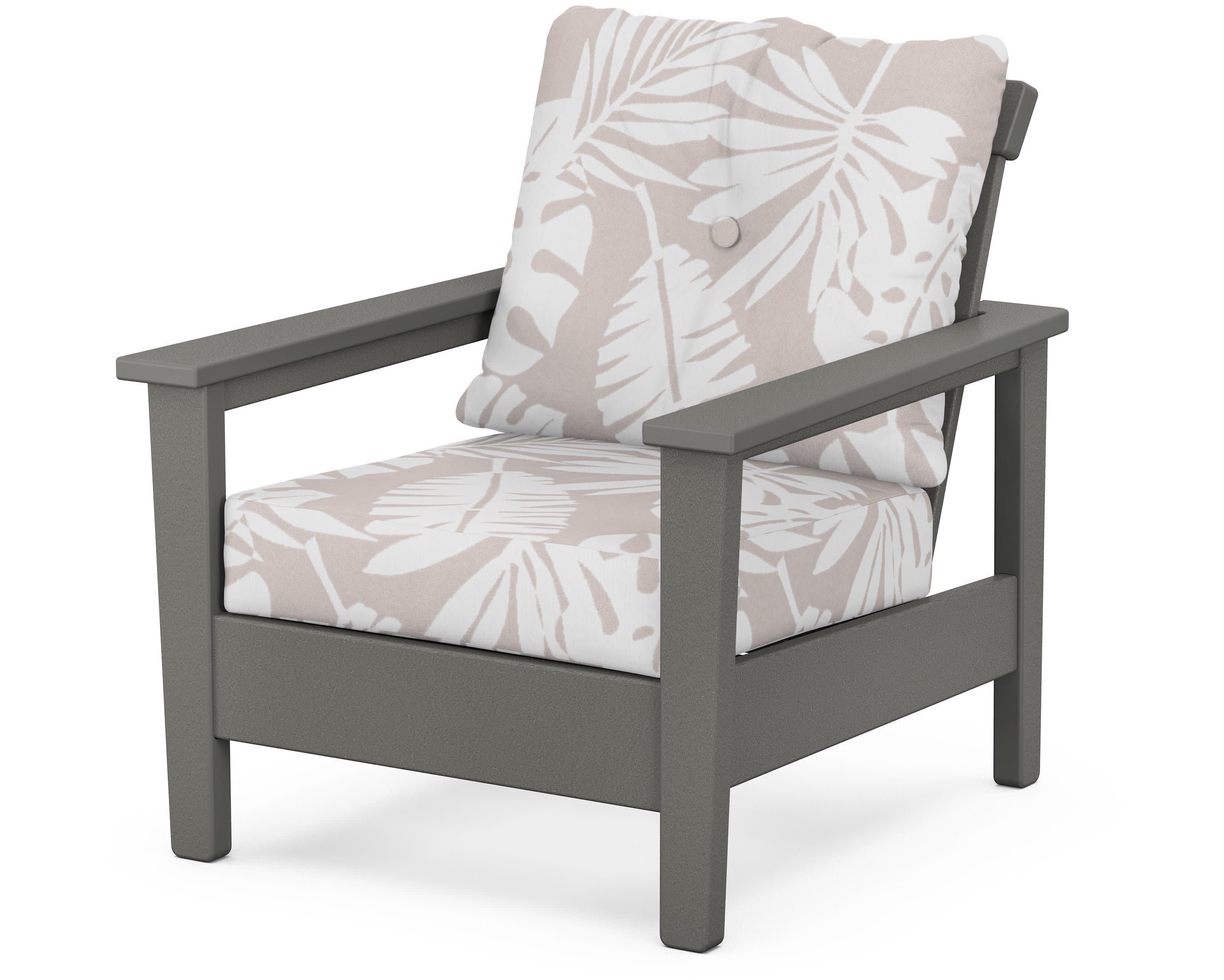 Prescott Deep Seating Chair in Slate Grey / Leaf Dune Burlap