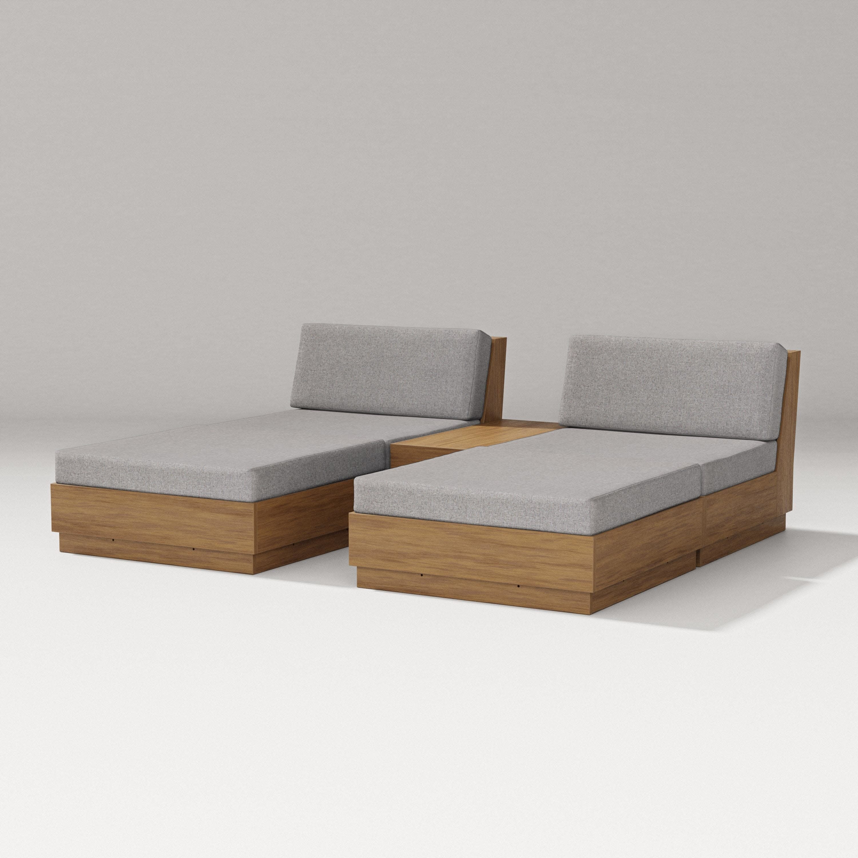 Elevate Double Chaise Set in Natural / Grey Mist