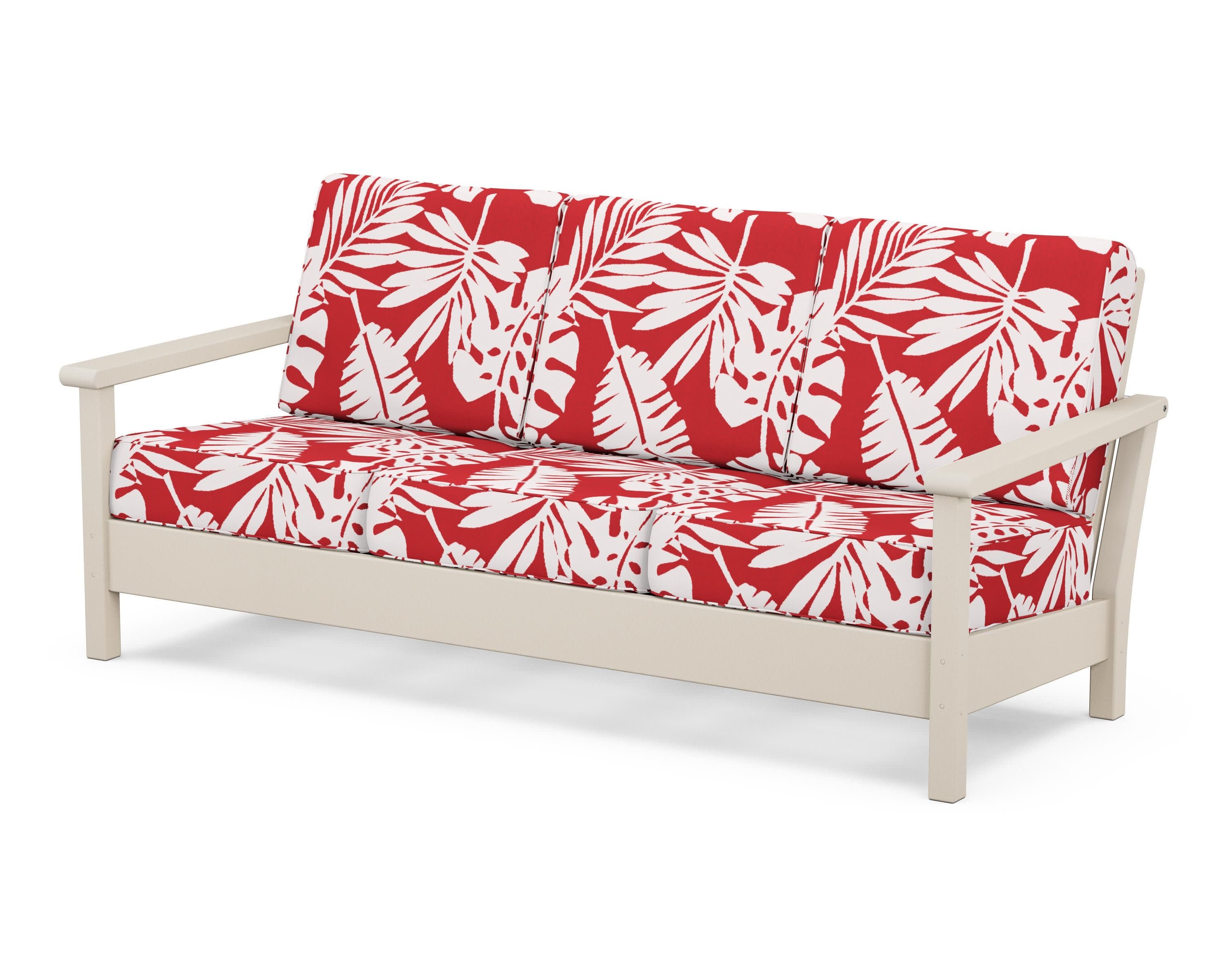Harbour Deep Seating Sofa in Sand / Leaf Crimson