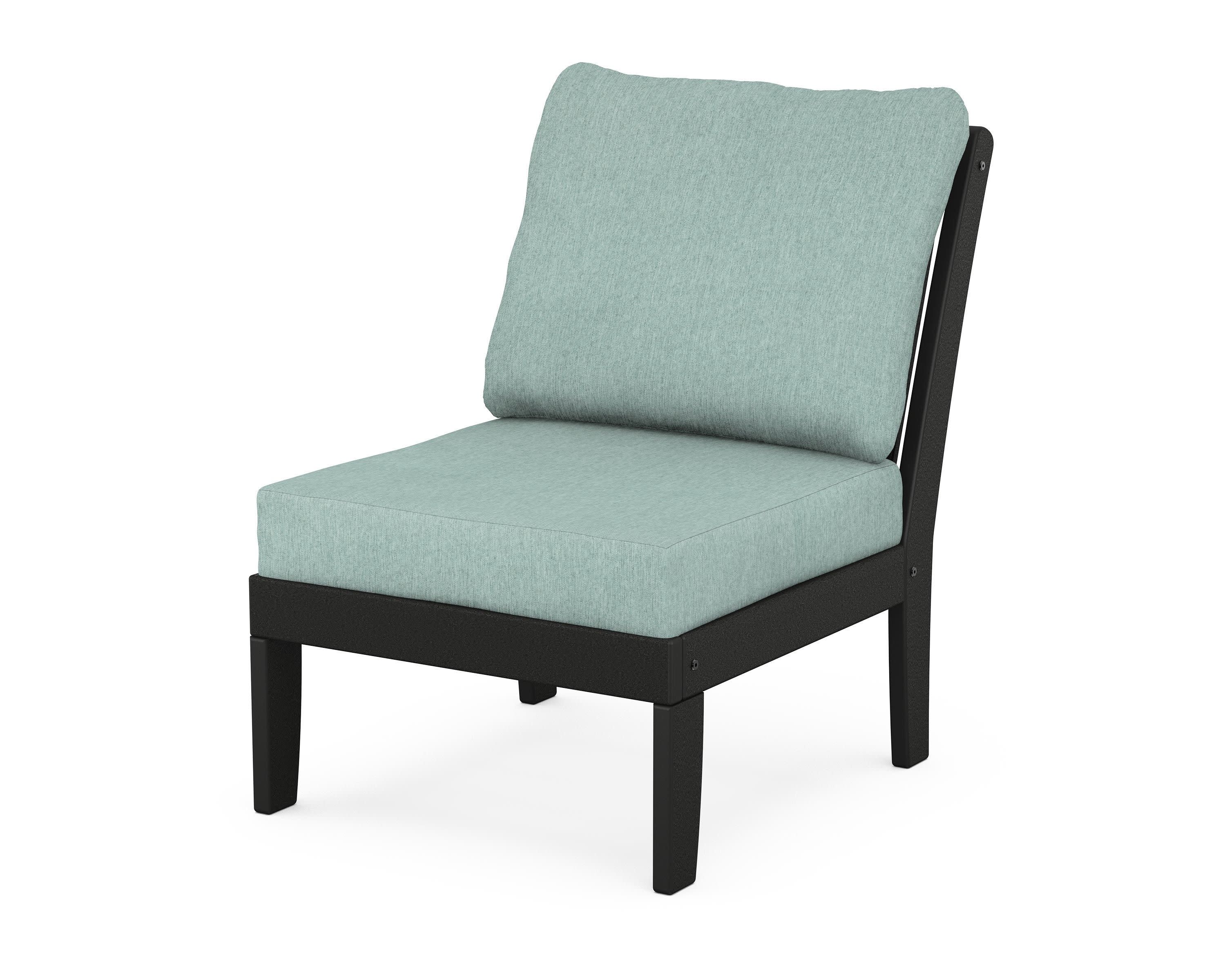 Braxton Modular Armless Chair in Black / Glacier Spa